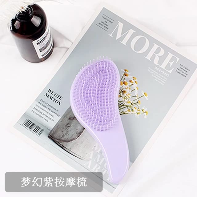 Frackson Detangling Hair Brush with Scalp Massage - Wet & Dry Hair Comb for Women & Men - Salon Styling Tool for Curly, Thick, Long Hair (Purple) - Perfect for Home Use, Travel & Professional Styling