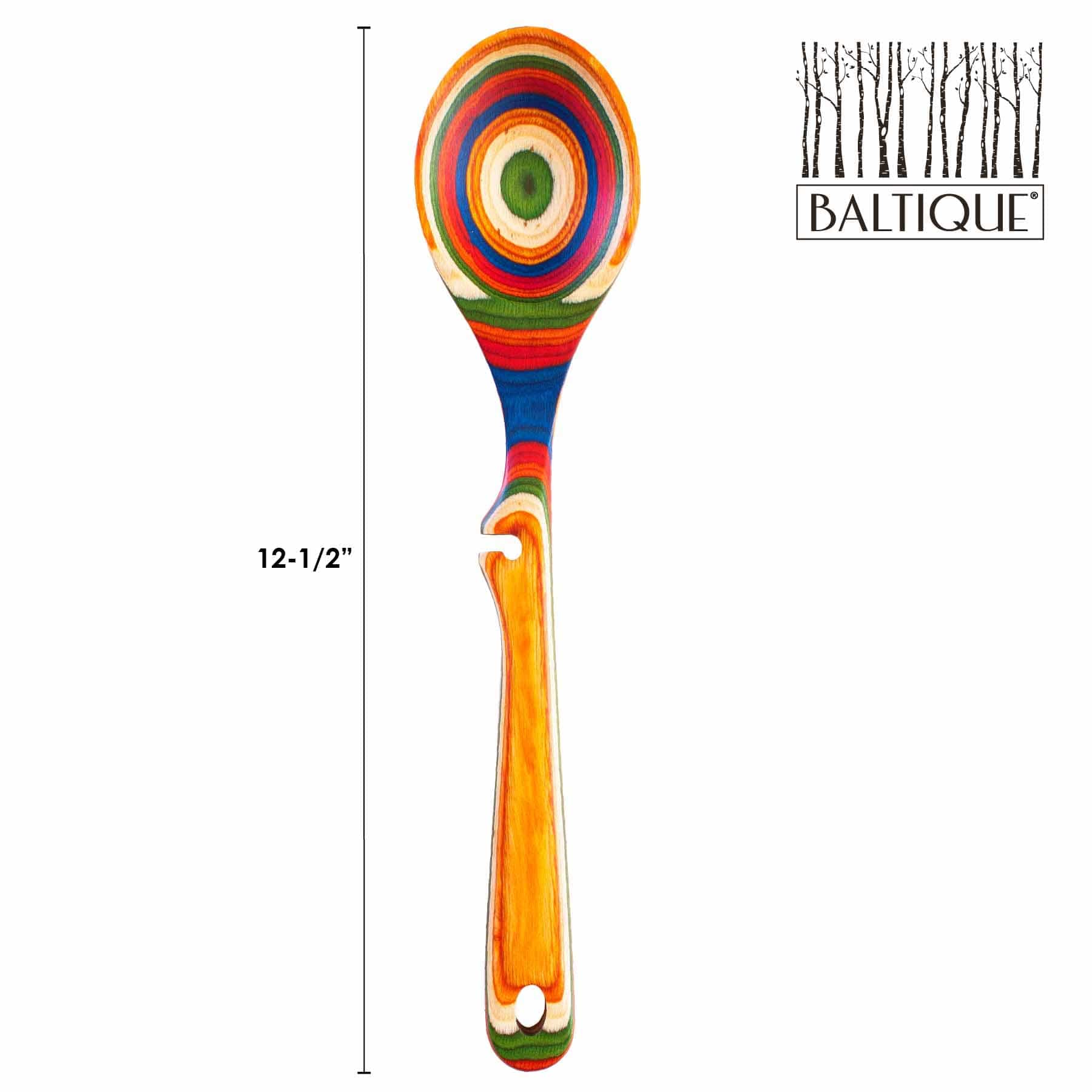 Baltique® Marrakesh Collection Wooden Notched Cooking Spoon - Perfect for Stirring, Serving & Measuring Ingredients in Moroccan & Mediterranean Cuisine