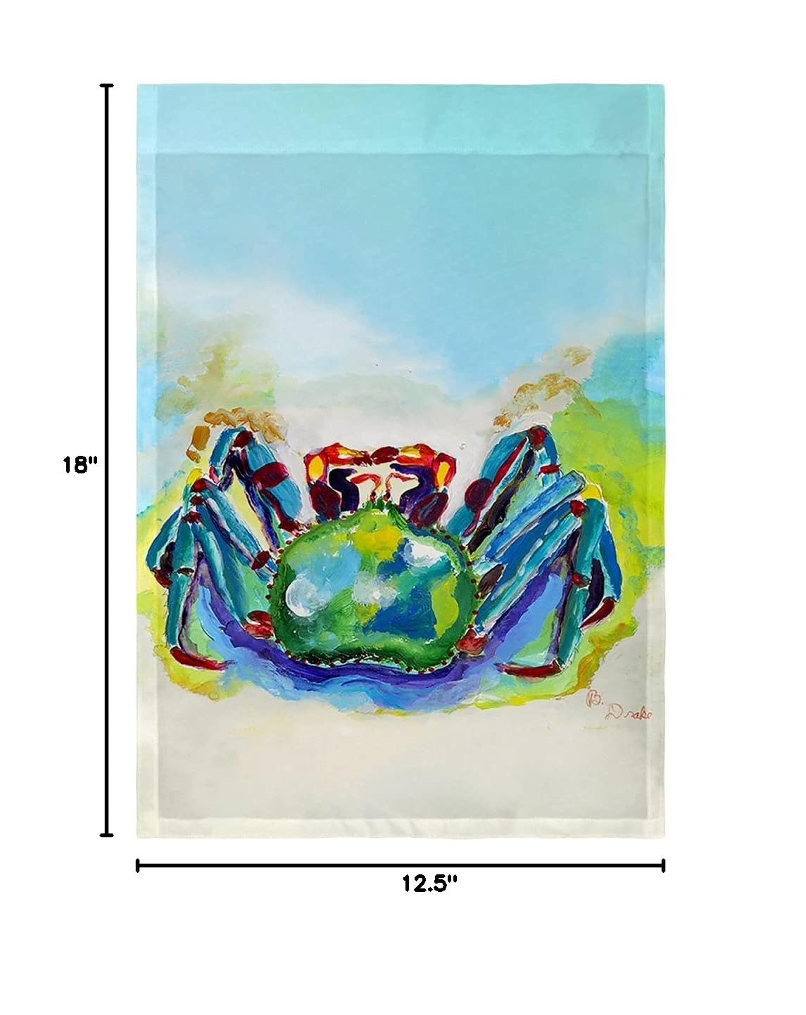 Betsy Drake FL1141 12.5 x 18 Inch King Crab Flag - Durable Outdoor Decorative Flag for Beach House, Coastal Decor, and Crab Lovers