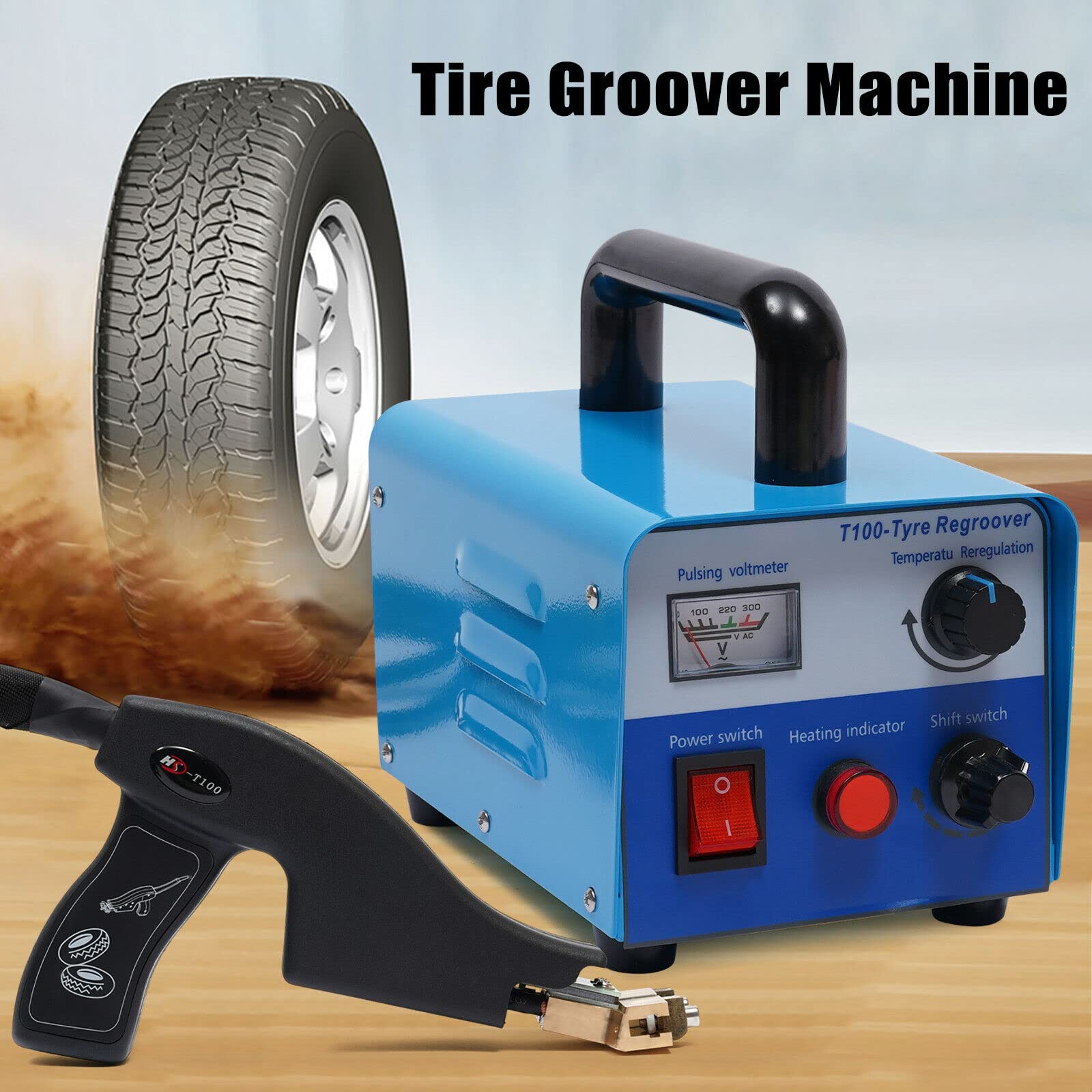 Heavy Duty Manual Tire Groover Machine - 400W 110V Truck Tire Grooving Tool for Rubber Tyre Cutting & Tread Repair | Perfect for Commercial Fleets, Off-Road Vehicles & DIY Tire Maintenance