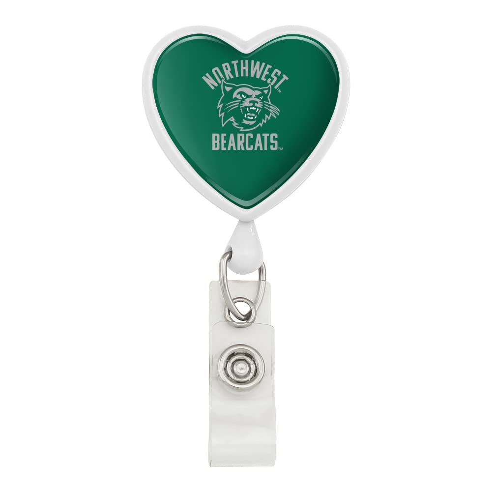 NW Missouri State Bearcats Heart Lanyard with Retractable Reel - Premium Badge ID Card Holder for Work, School & Events - Perfect for Teachers, Nurses, Students & Conference Attendees