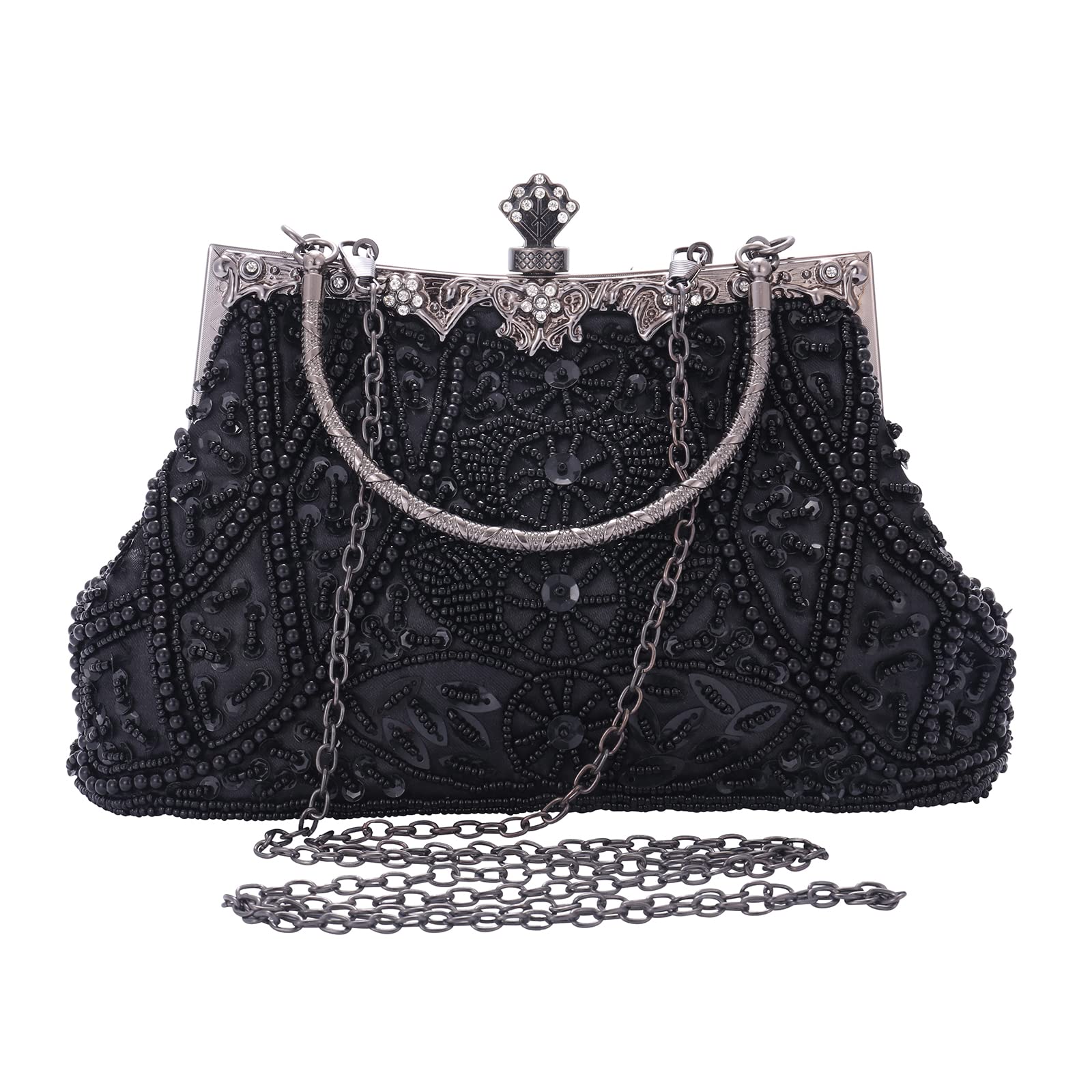 Vintage Beaded Sequin Clutch Purse for Women - Elegant Evening Bag for Wedding, Prom, Cocktail Party | Perfect for Formal Events, Date Nights & Special Occasions