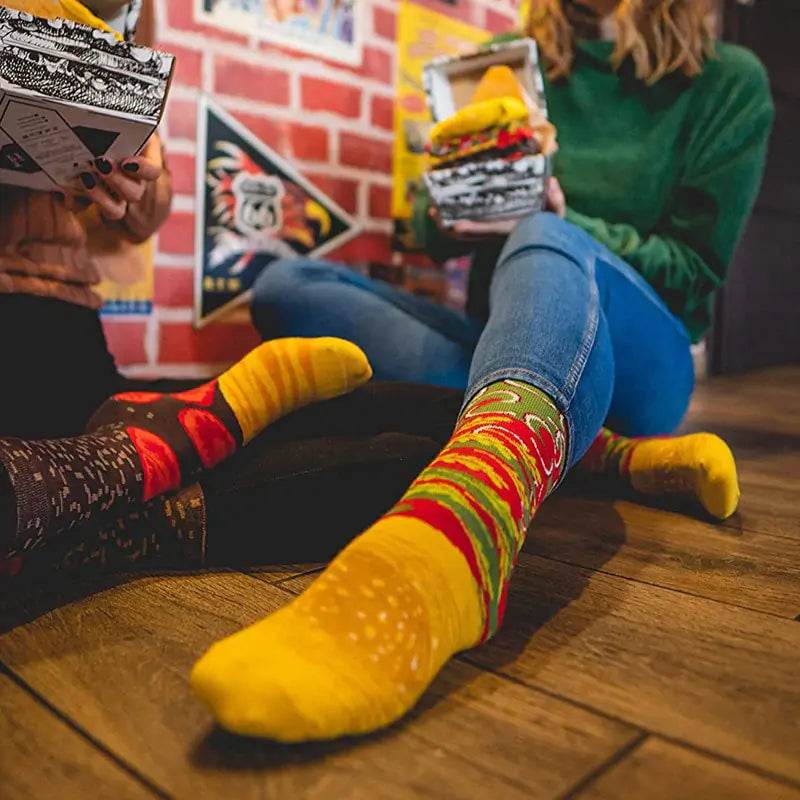 Fun Pizza Print Cozy Socks for Women & Men - Soft Comfortable Novelty Socks for Pizza Lovers, Gifts, Lounge Wear & Themed Parties