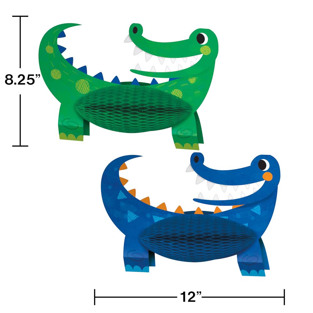12-Piece Bulk Alligator Birthday Party Centerpieces - Jungle Theme Decor for Kids Birthday, Baby Shower & Themed Events