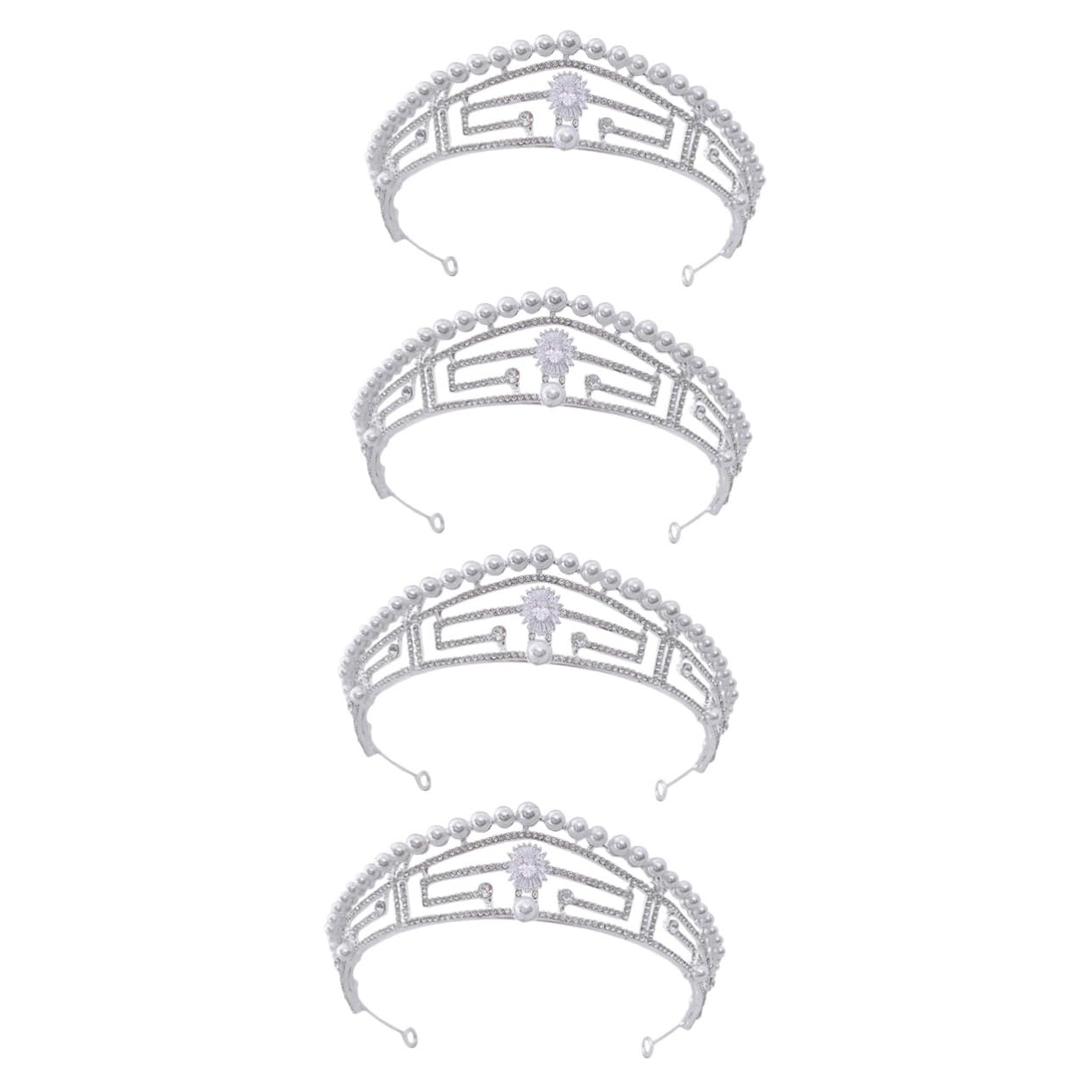 FRCOLOR 2pcs Rhinestone Wedding Tiara for Brides - Princess Crystal Headband Hair Accessories for Photography & Travel