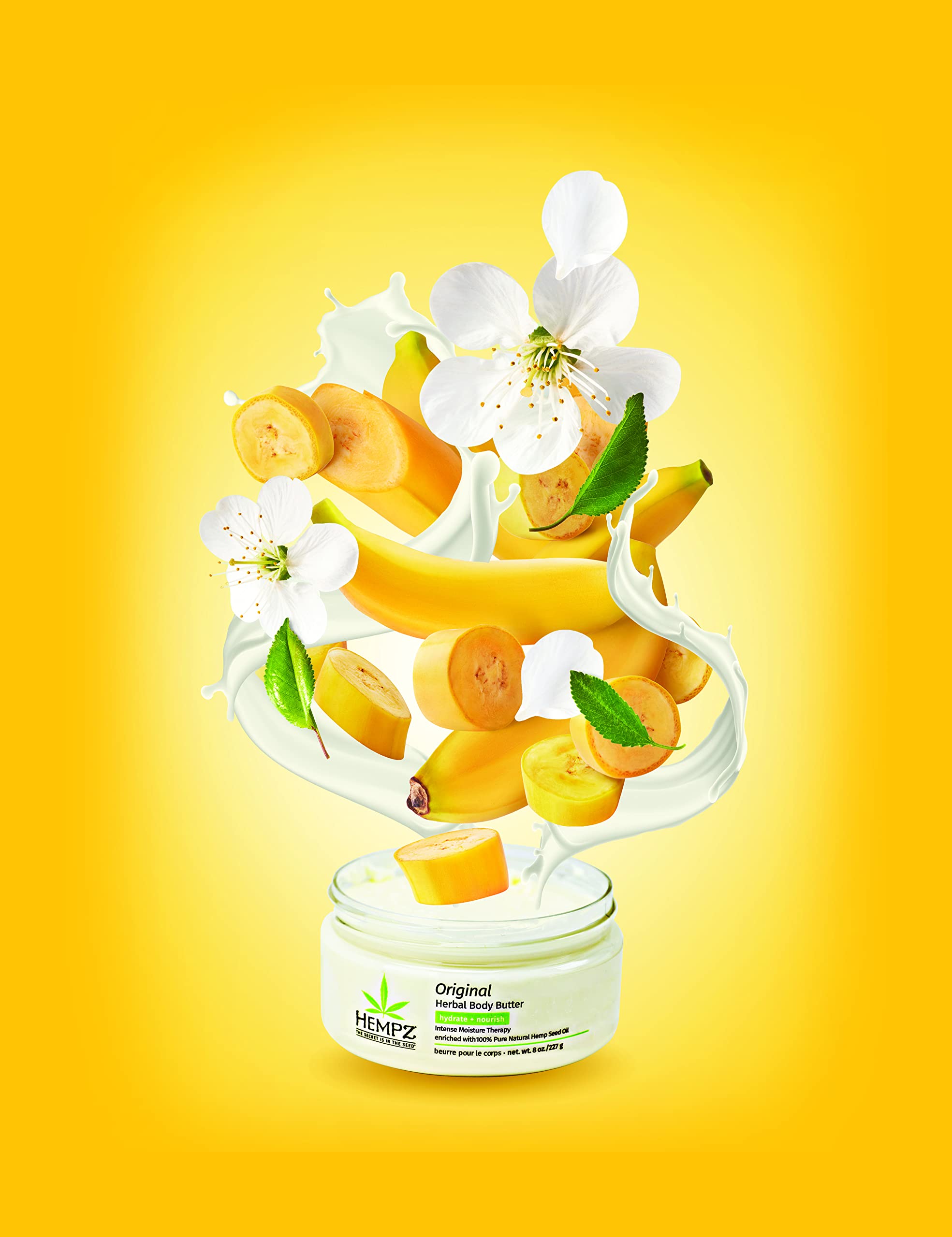 Hempz Original Herbal Body Butter 8 oz - Ultra Hydrating Moisturizer for Dry Skin | Vegan & Cruelty-Free Body Lotion | Perfect for Daily Skincare Routine & Post-Shower Hydration