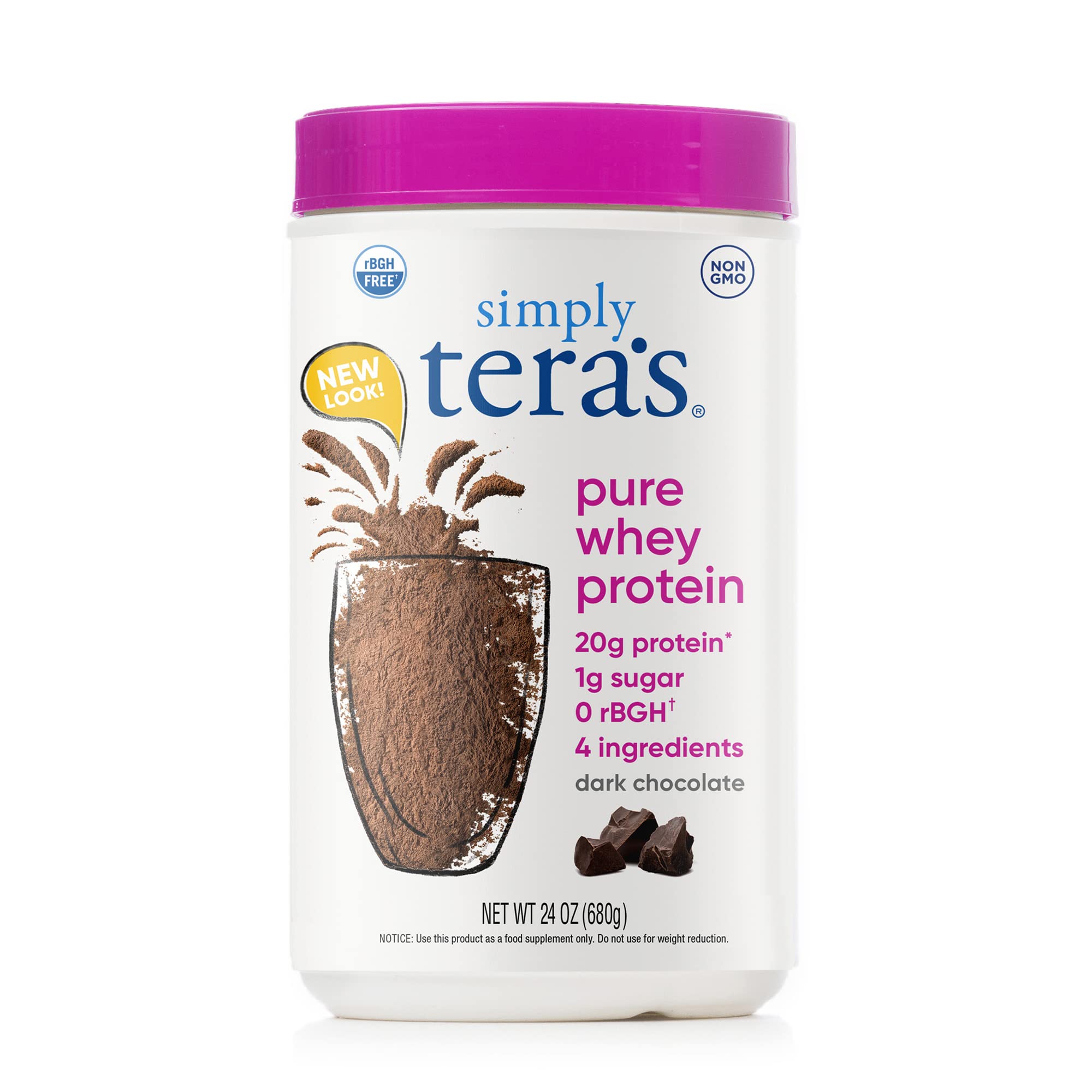 Simply Tera's Pure Whey Protein Powder - Family Size, Dark Chocolate Flavor | Premium Muscle Recovery & Post-Workout Nutrition for Athletes & Fitness Enthusiasts