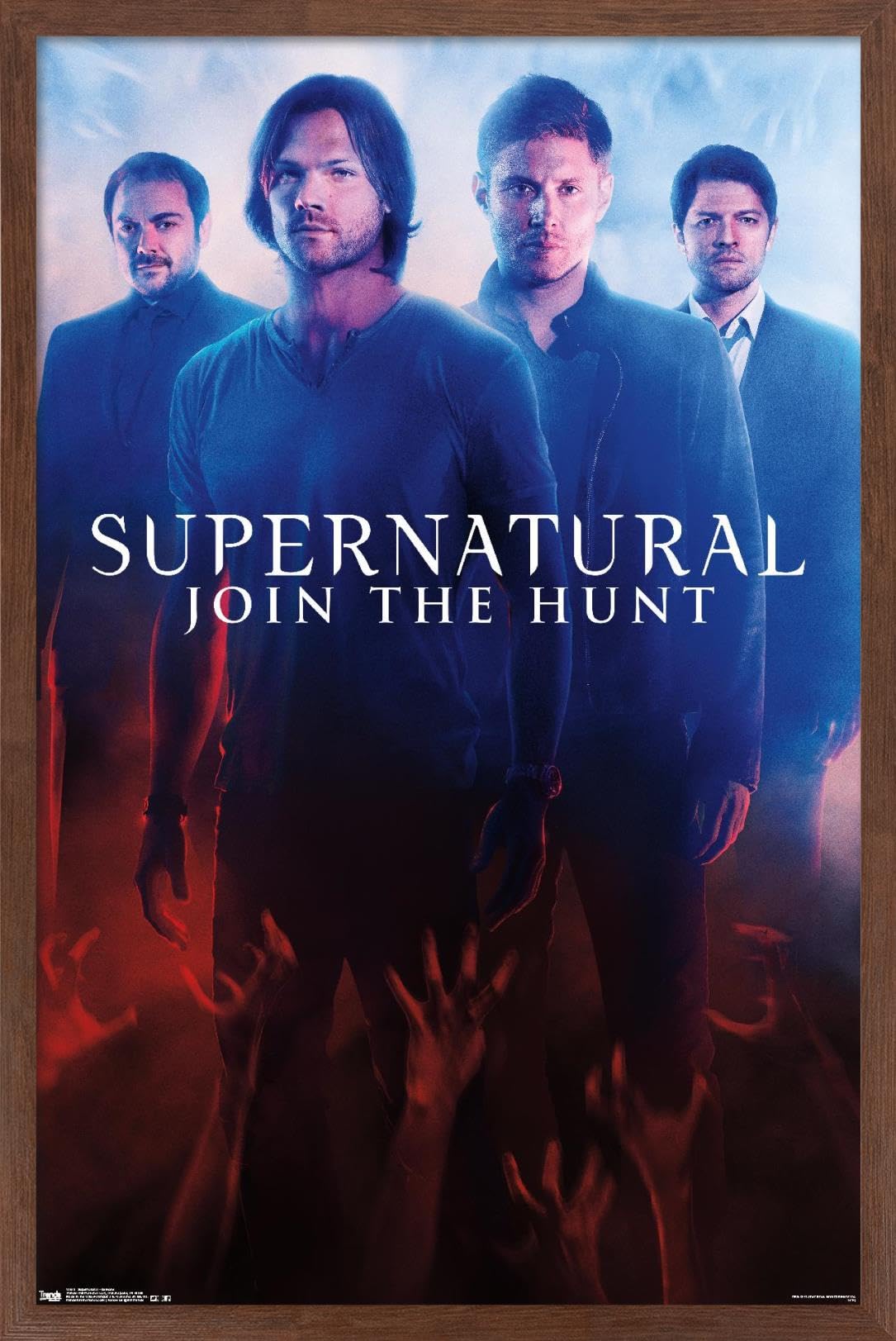 Supernatural Demons Wall Poster - 14.725 x 22.375 Inches Mahogany Framed Art Print - Perfect for Horror Fans, Gothic Home Decor & TV Show Memorabilia