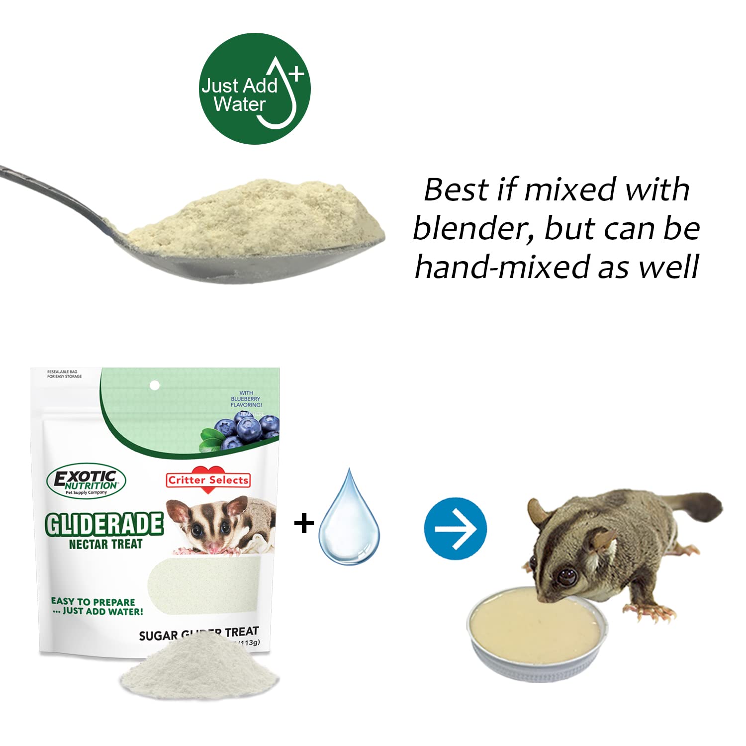 Exotic Nutrition Gliderade Nectar Powder (10 lb) - Vitamin-Enriched Sugar Glider Food Supplement with Essential Carbohydrates - for Small Marsupial Pets - Perfect for Daily Feeding & Nutritional Support