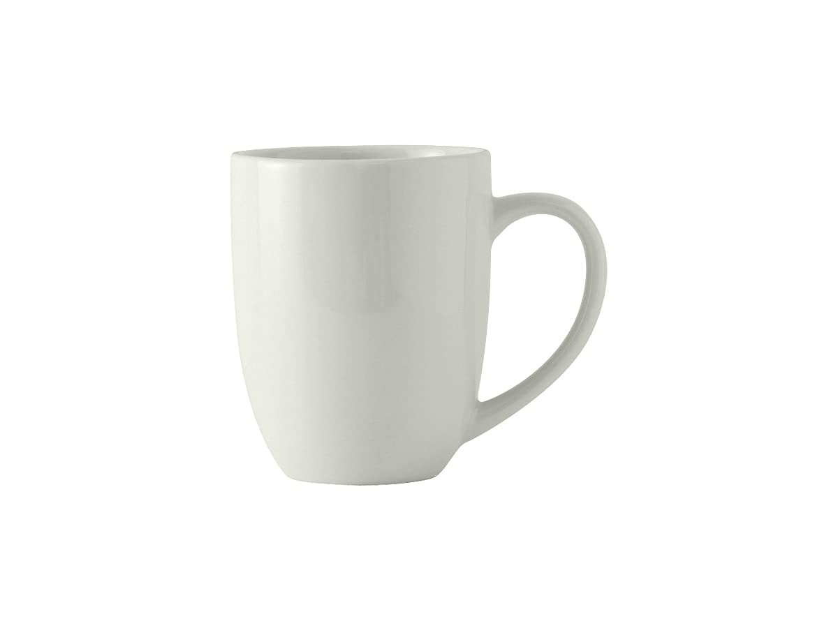 Tuxton China BPM-200A Milano 20 oz Porcelain White Coffee Mug - 4