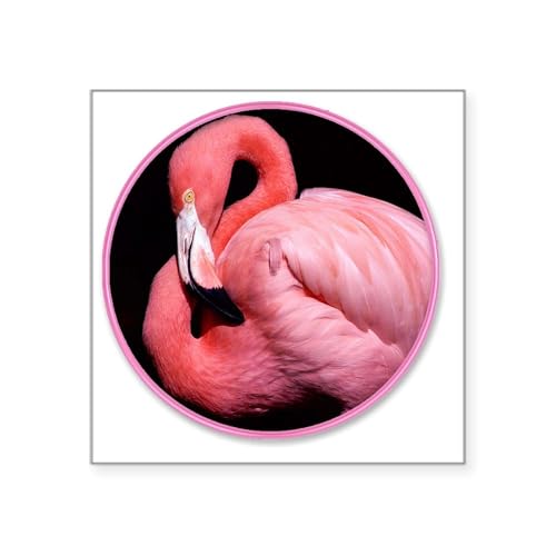White - Yule Flamingo Square Sticker 3 X 3