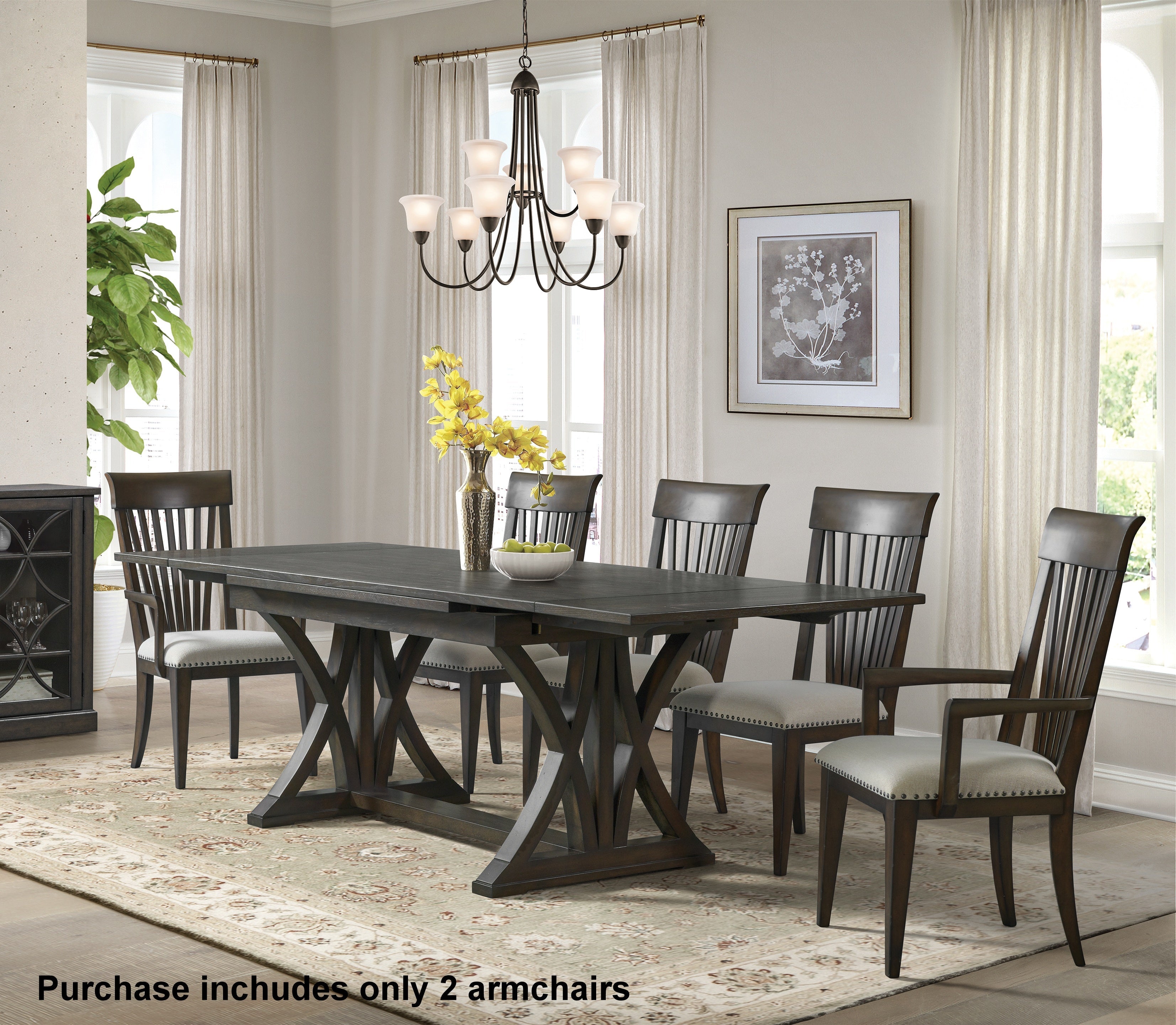 Roundhill Furniture Grant Nailhead Trim Upholstered Armchairs, Beige, Set of 2 - Elegant Living Room Seating for Home Office, Lounge & Dining Room Decor