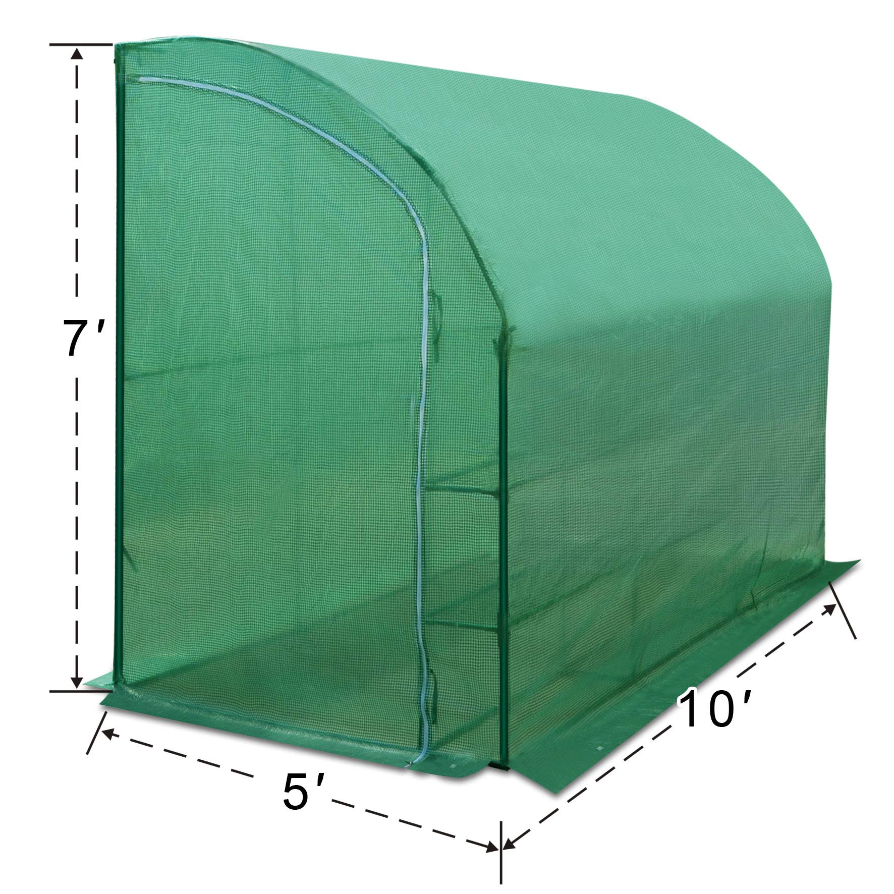 Large 10x5x7ft Walk-in Greenhouse for Outdoor Gardening - Portable Waterproof Hot House with 3 Tiers & 6 Shelves, 2 Doors (Green) - Perfect for Growing Vegetables, Flowers & Plants in Backyard or Patio