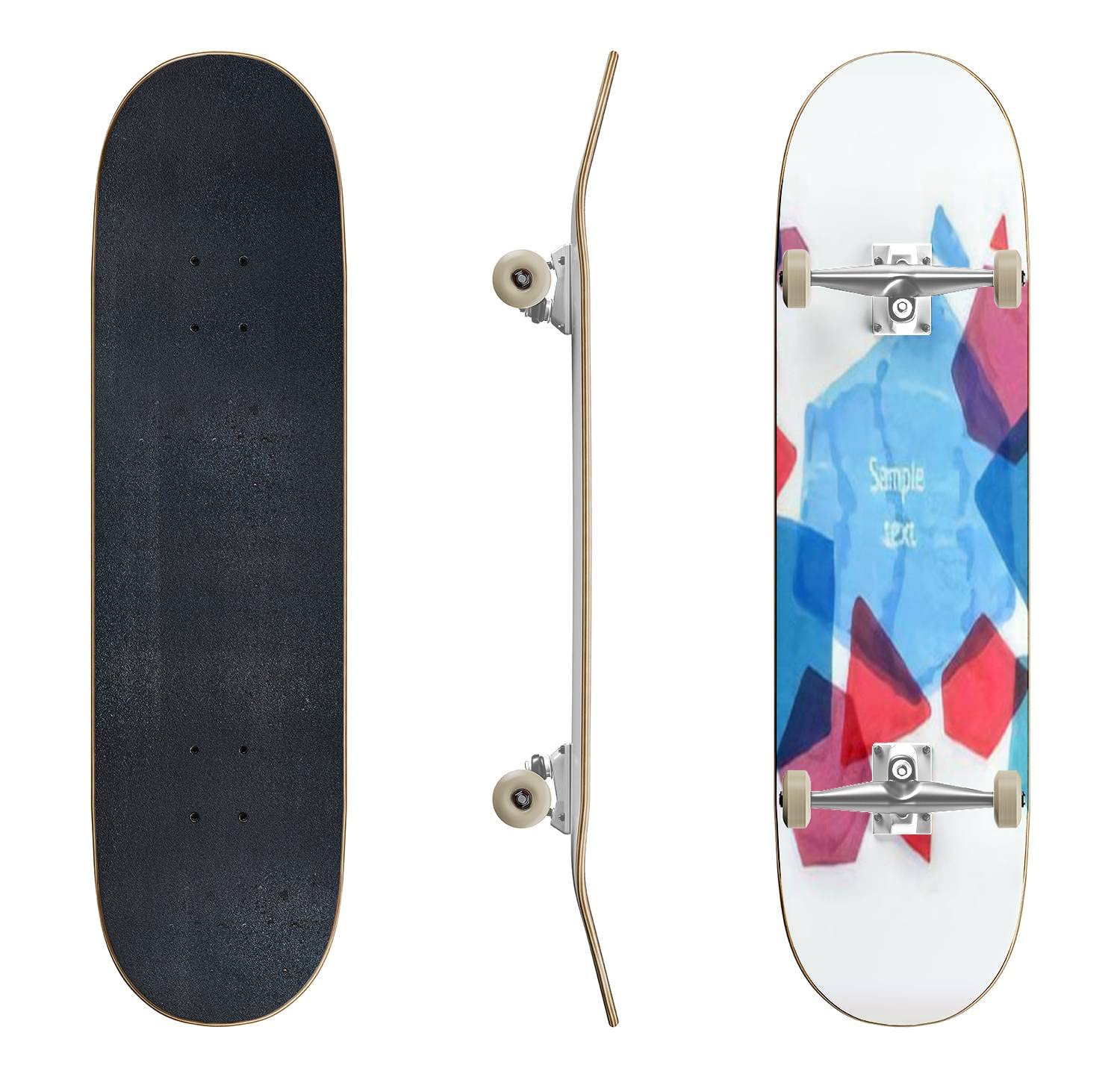 Floral Hand-Drawn Skateboard - Classic Concave Longboard with Golden Flower Design | Perfect for Beginners & Professionals | Extreme Sports, Teen Gifts & Urban Commuting