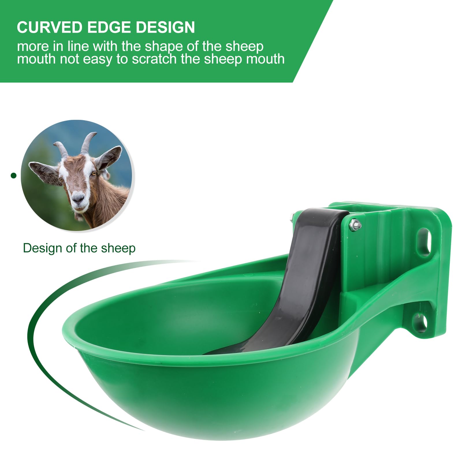 FRCOLOR 3Pcs Plastic Livestock Water Trough - Automatic Drinking Bowl for Horses, Cows, Sheep, Goats, Pigs & Dogs - Durable Animal Water Dispenser for Stable, Farm & Pasture Use