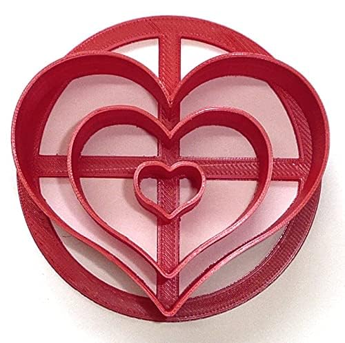 Heart Design Concha Cutter - Authentic Mexican Sweet Bread Stamp Tool - Made in USA (PR4397, Red) - Perfect for Baking Pan Dulce, Conchas, and Traditional Mexican Pastries