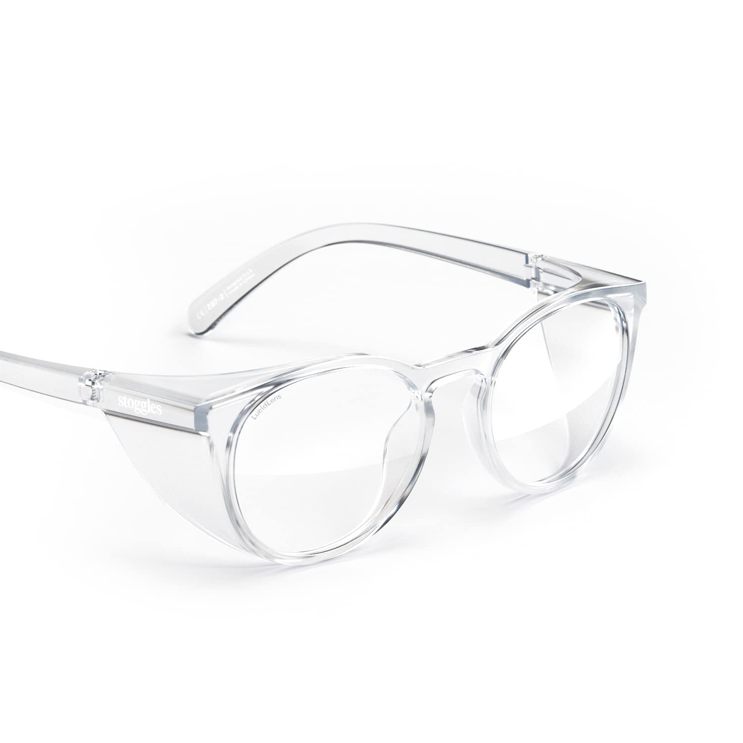 Stoggles Round Z87.1 Certified Safety Glasses - Polycarbonate Lens, Anti-Scratch & Shatterproof, Blue Light & UV Protection with Top & Side Shields - Anti-Fog Coating for Work, DIY, Lab & Outdoor Activities