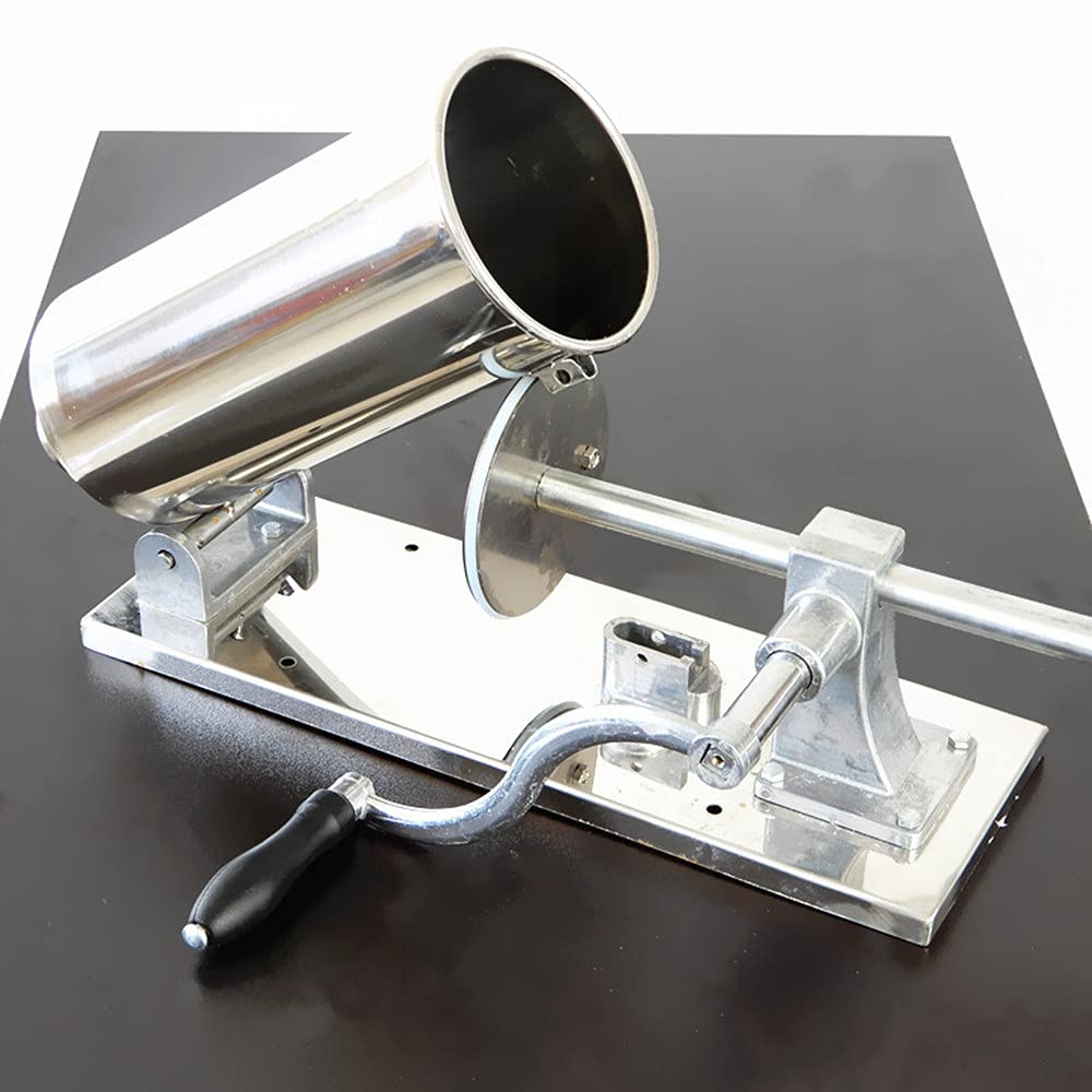 Stainless Steel Manual Sausage Stuffer - Horizontal Meat Filler & Sausage Maker Kit with Suction Base & Nozzles Attachments for Homemade Salami, Bratwurst, Chorizo - Perfect for Home Kitchen, BBQ Parties & Butcher Shops