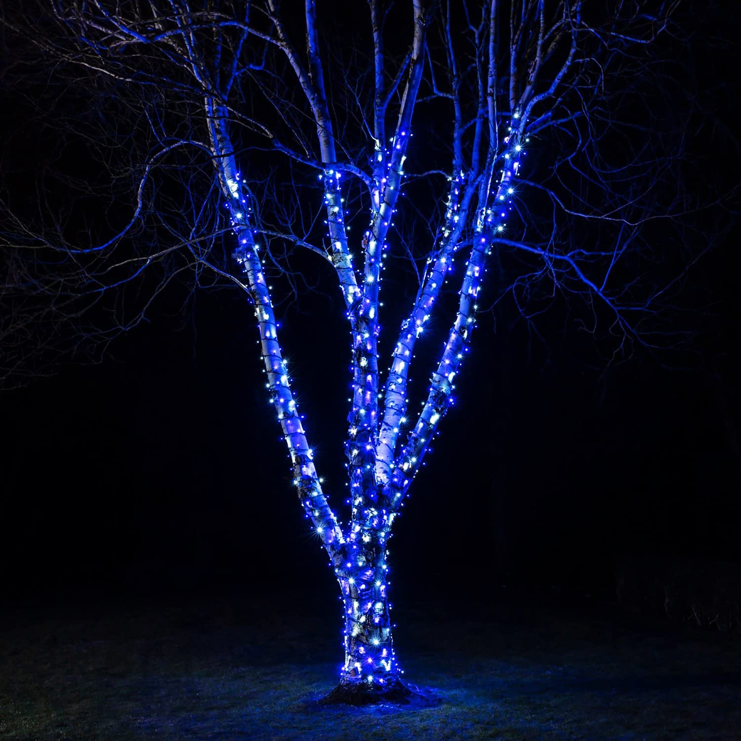 Kemooie 300 LED Outdoor Christmas Lights - 99FT Green Wire Fairy String Lights with 8 Twinkle Modes | Waterproof for Indoor/Outdoor Holiday Decor, Christmas Tree, Wedding & Party Lighting (Blue) - Perfect for Home, Garden, Patio, and Festive Celebrations