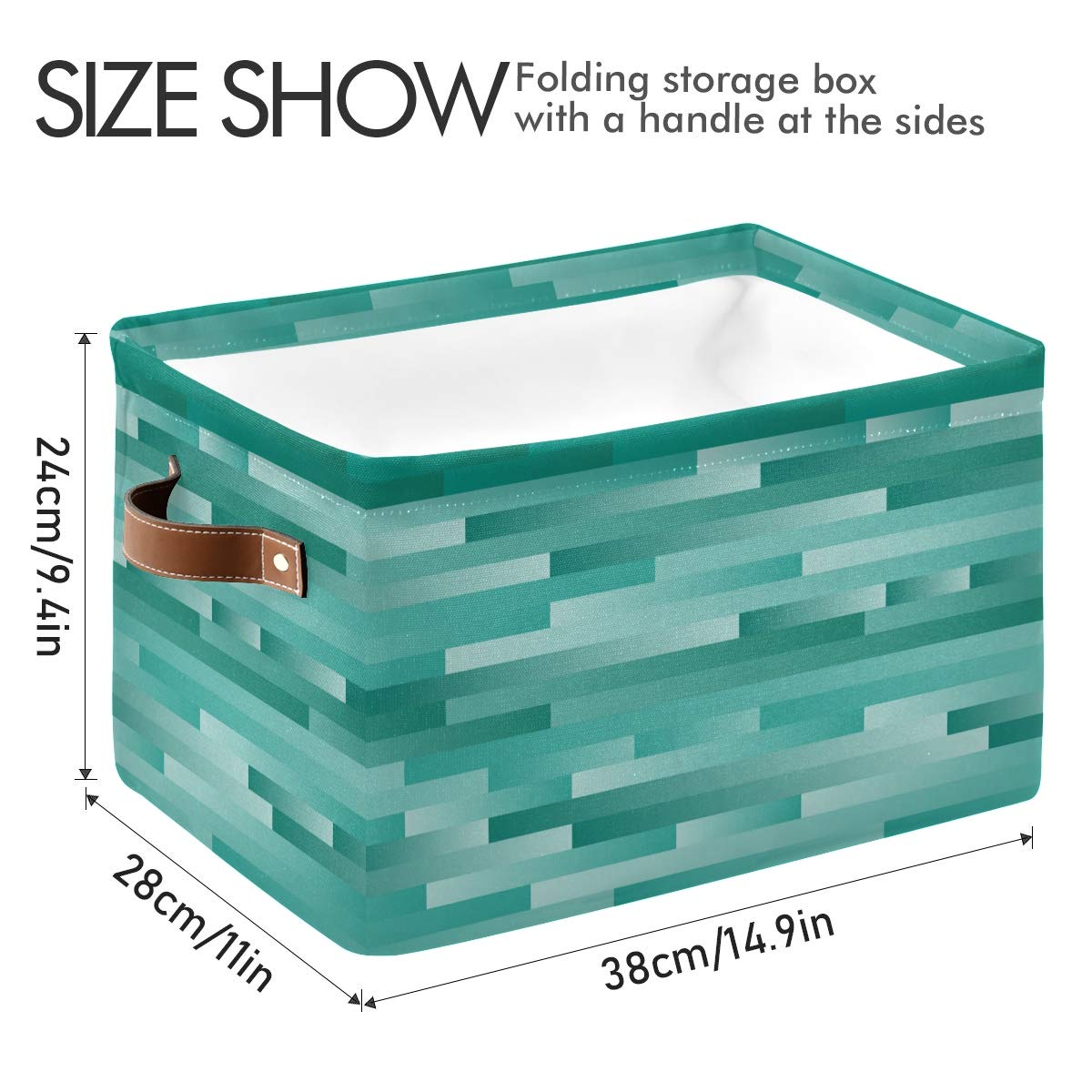 Teal Wooden Storage Basket - Closet & Shelf Organizer Bin for Home & Office Organization | Perfect for Bedroom, Bathroom, and Kids Room Storage
