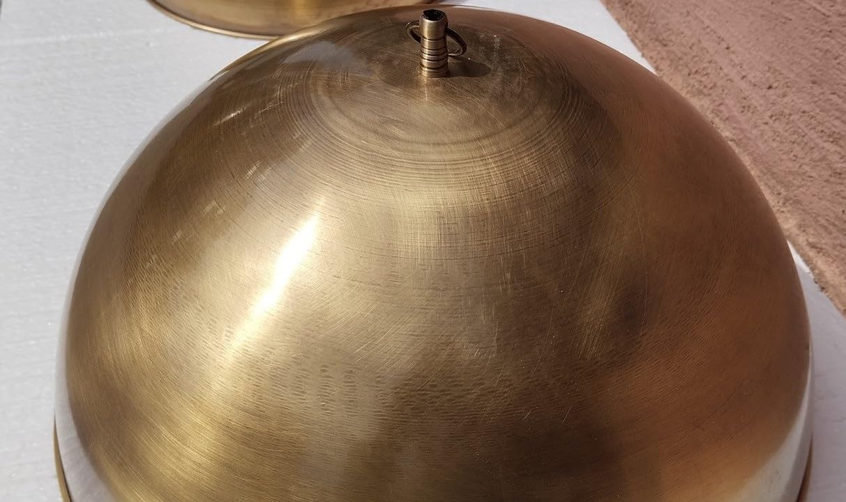 Vintage Hammered Brass Dome Pendant Light - 15