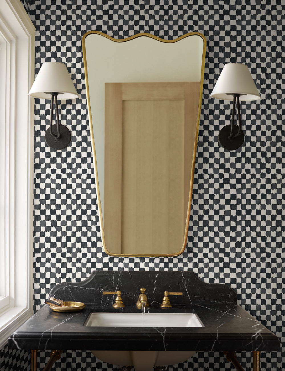 Checkerboard Wallpaper by Sarah Sherman Samuel | Modern Peel & Stick Wallpaper for Living Room, Bedroom, Nursery & Office Decor