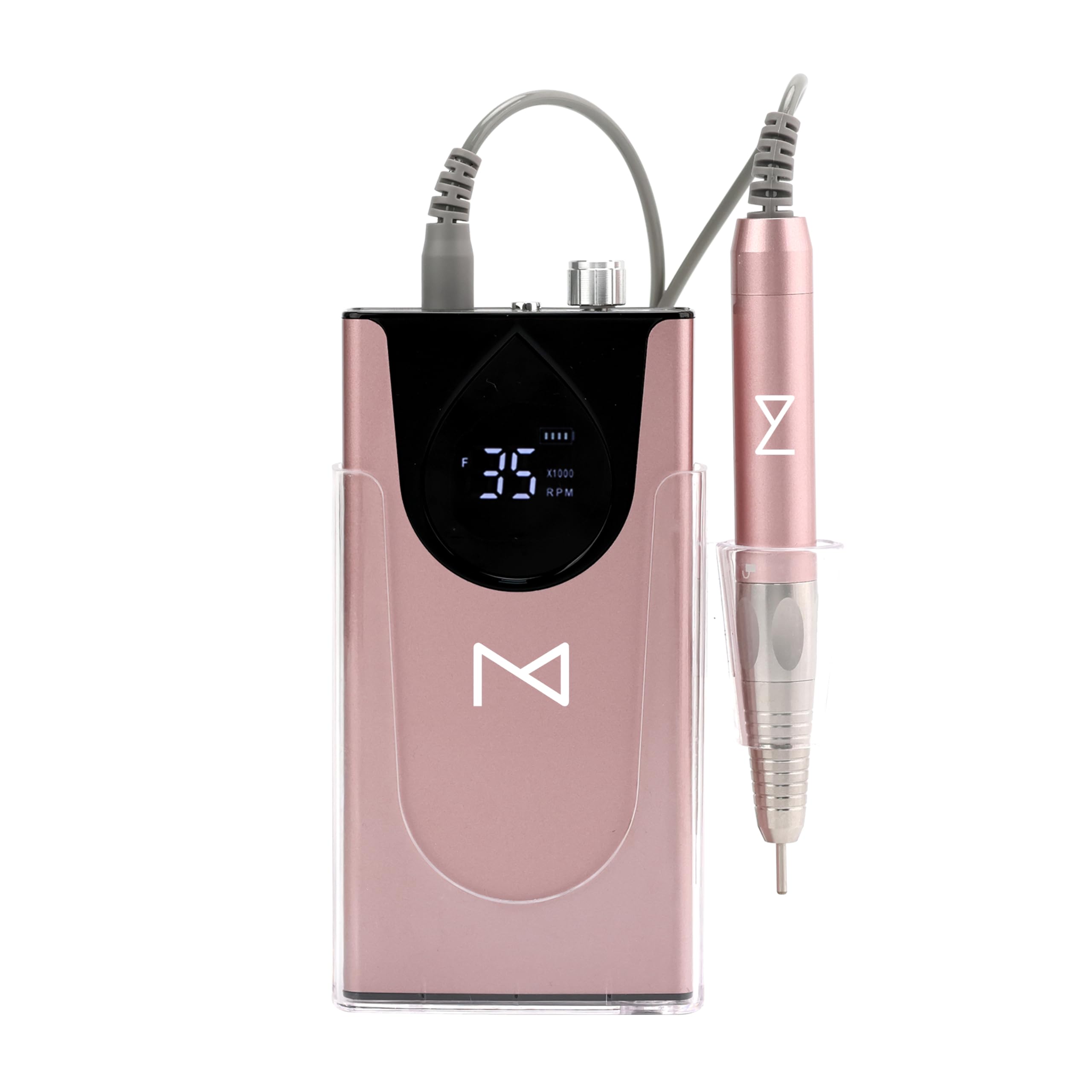Professional Nail Drill Machine - 2-in-1 Brushless Motor, 35000 RPM, Cordless Electric Nail File with HD Display & Aluminum Alloy Casing - Perfect for Salon, Home Manicure & Pedicure (Rose Gold)