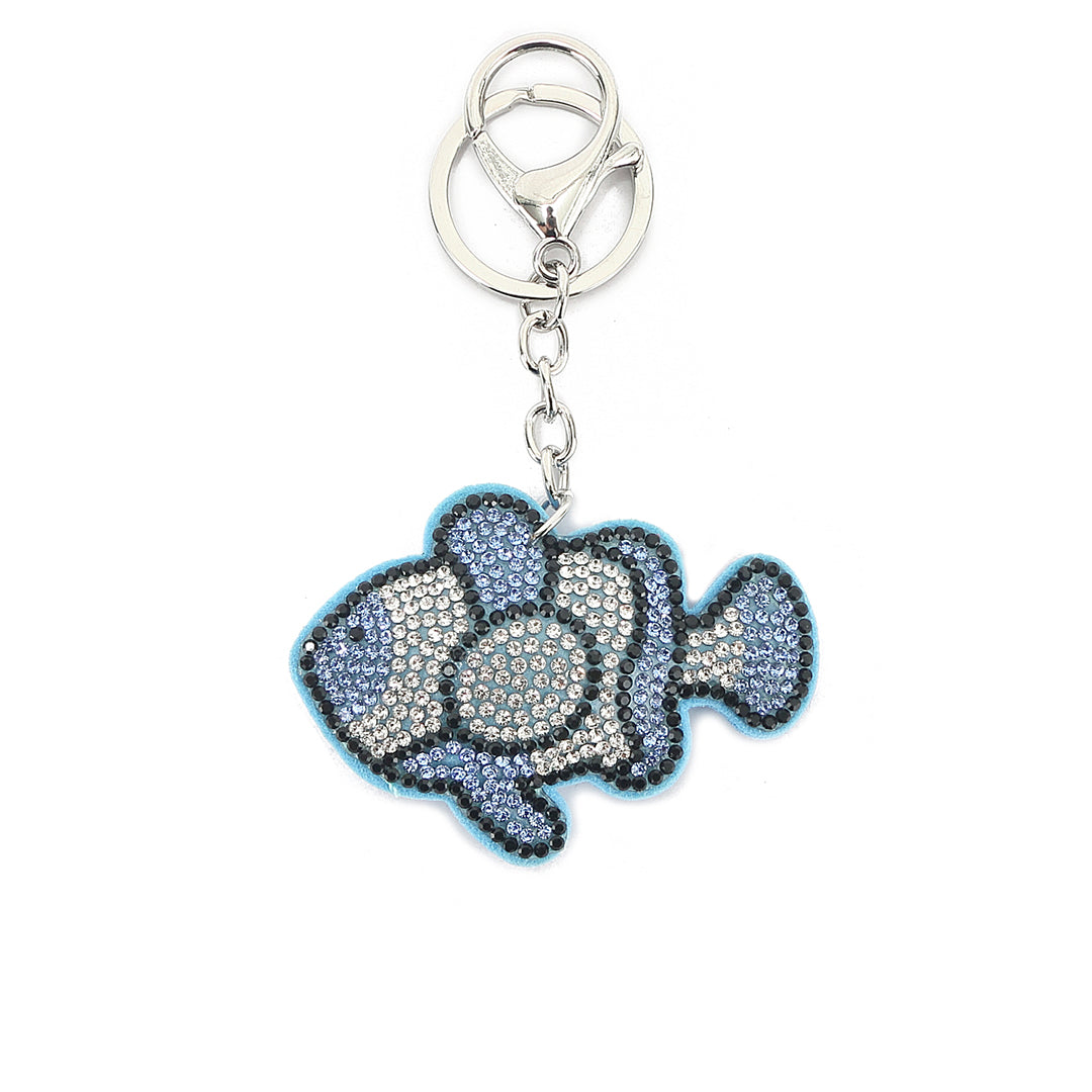 Blue Crystal Fish Bag Charm - Elegant Accessory for Handbags, Backpacks & Keychains | Perfect Gift for Women & Girls