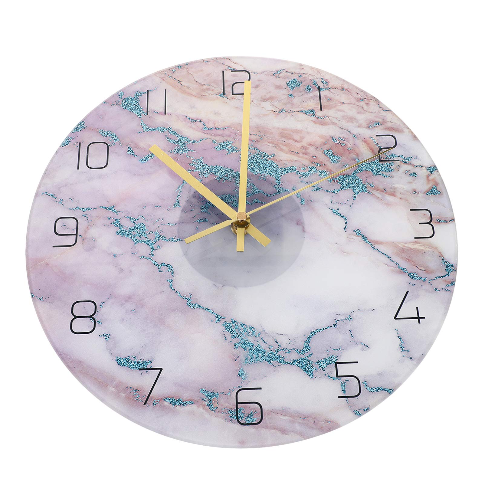 VOSAREA Modern Digital Wall Clock - Silent Non-Ticking Marble Design for Living Room, Bedroom & Office - Stylish Rustic Home Decor with Easy-to-Read Display - Perfect for Home, Office and Gift Giving