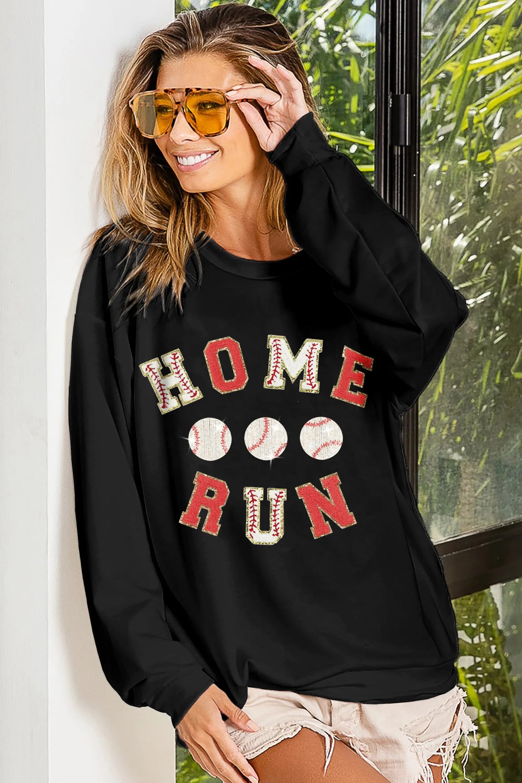 BiBi Baseballs Homerun Patches French Terry Sweatpants - Soft & Comfortable Baseball-Themed Lounge Pants for Men & Women - Perfect for Casual Wear, Sports Events, and Relaxing at Home