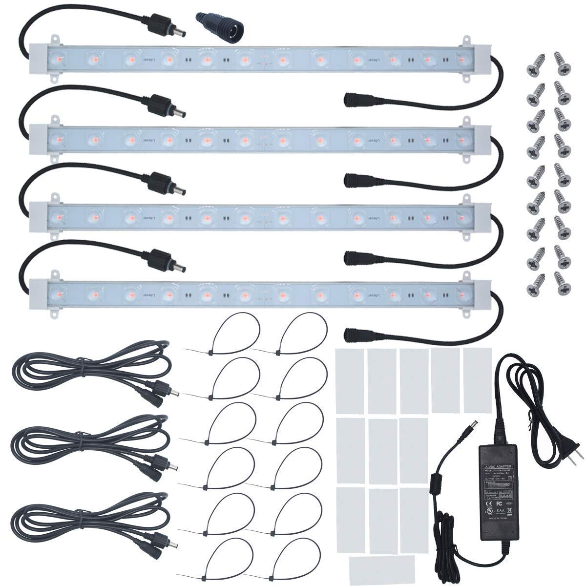 Litever 45W LED Grow Light Strip Kit with Timer for Indoor Plants - Perfect for Hydroponics, Greenhouses, and Home Gardening