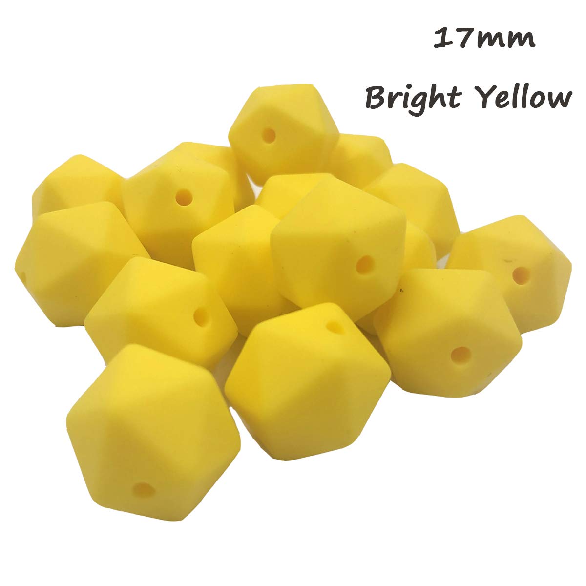 17mm Silicone Pearl Beads for DIY Jewelry & Keychains - 30pcs Hexagon Beads for Crafting Gifts