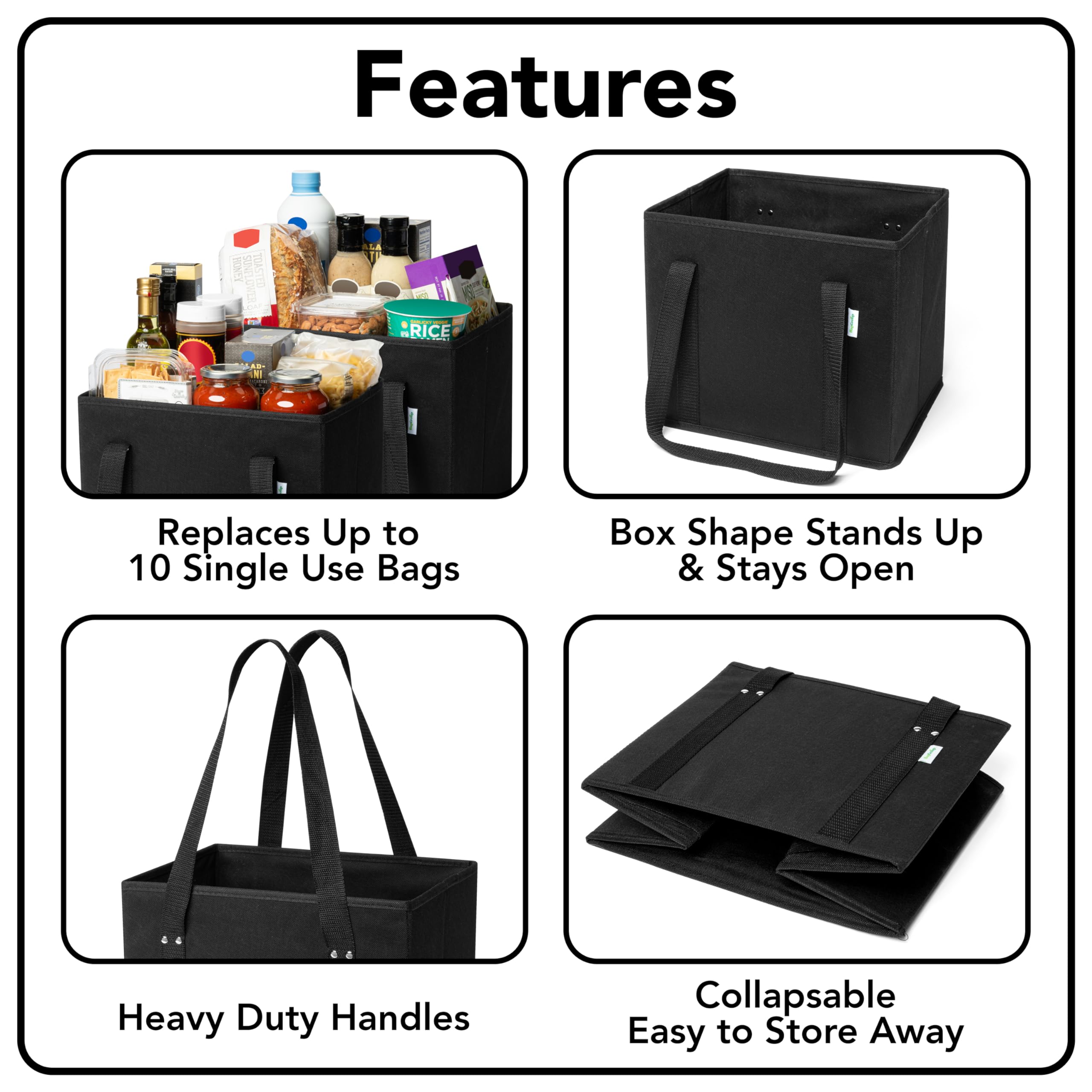 Eco-Friendly Reusable Grocery Bags & Shopping Totes - Durable Foldable Bags for Groceries, Shopping, Beach & Travel - Perfect for Sustainable Lifestyle & Zero Waste Living