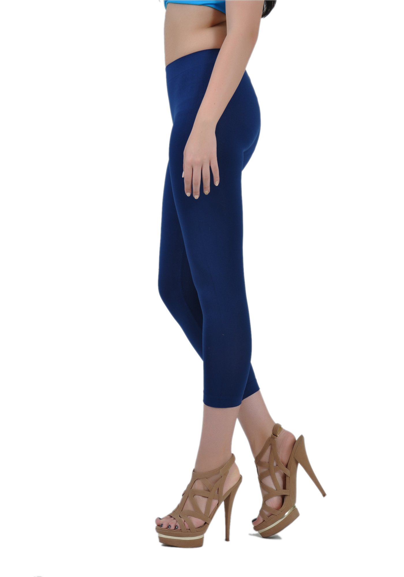Emma's Mode Junior Capri Length Seamless & Plus Size Leggings - Perfect for Yoga, Running & Casual Wear