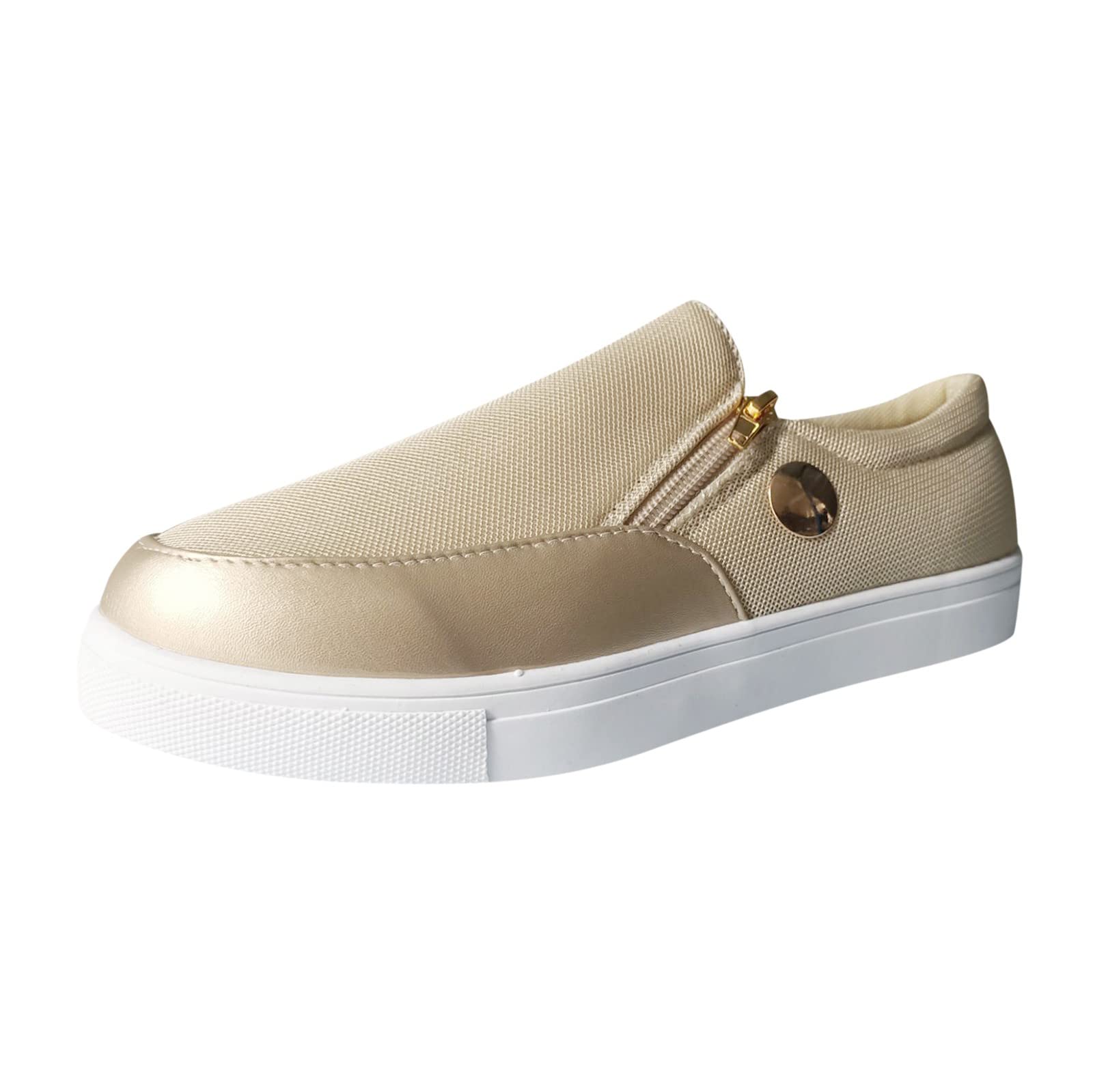 Women's Slip-On Casual Shoes - Round Toe Summer & Spring Flat Fisherman Sandals with Sponge Comfort | Metallic Cowboy Boots for Christmas & Holiday Parties | Perfect for Daily Wear, Beach Outings and Festive Occasions