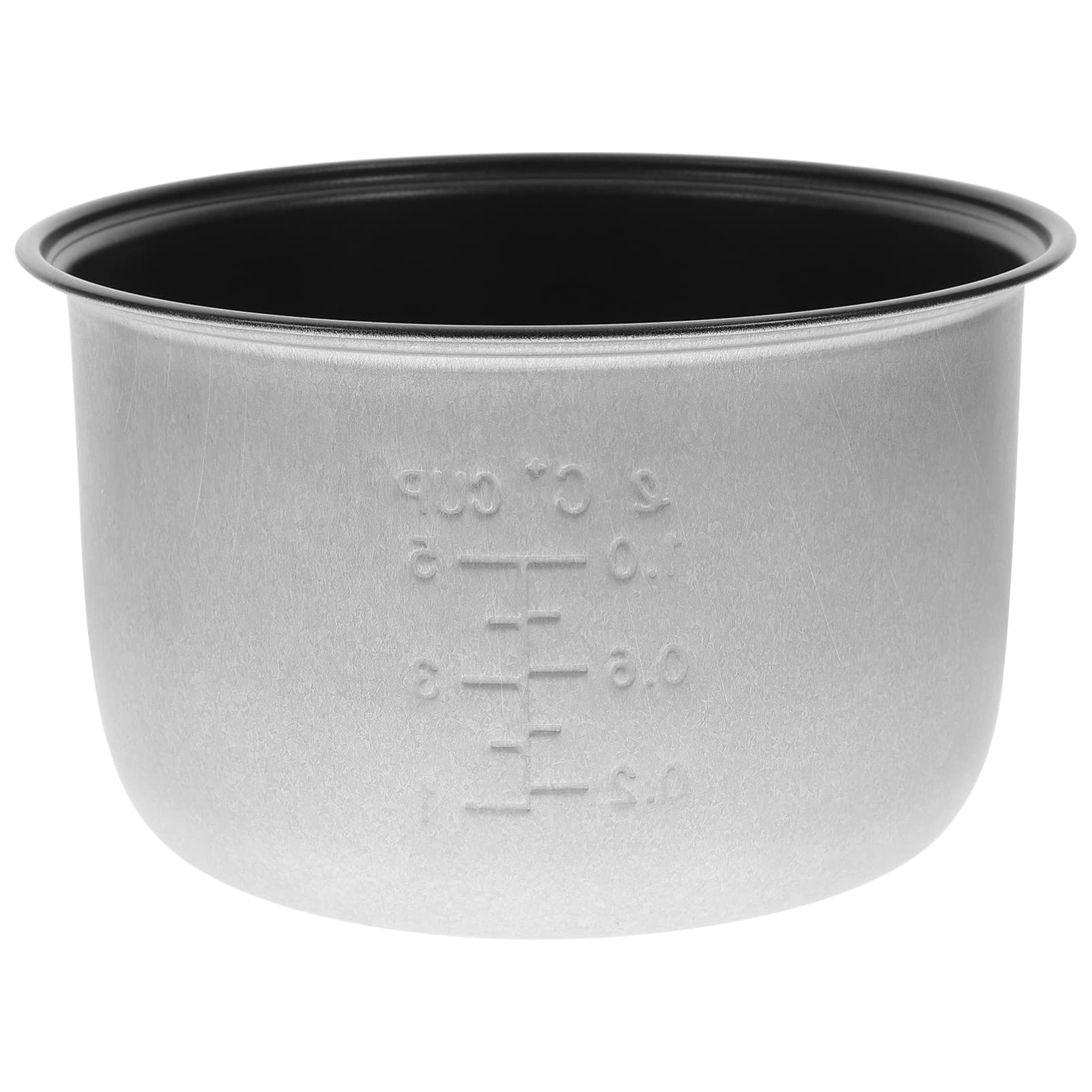 Operitacx Stainless Steel Non-Stick Rice Cooker Inner Pot Replacement - Silver & Black Cooking Bowl for Rice Cookers - Perfect for Home Kitchens, Dorm Cooking & Meal Prep