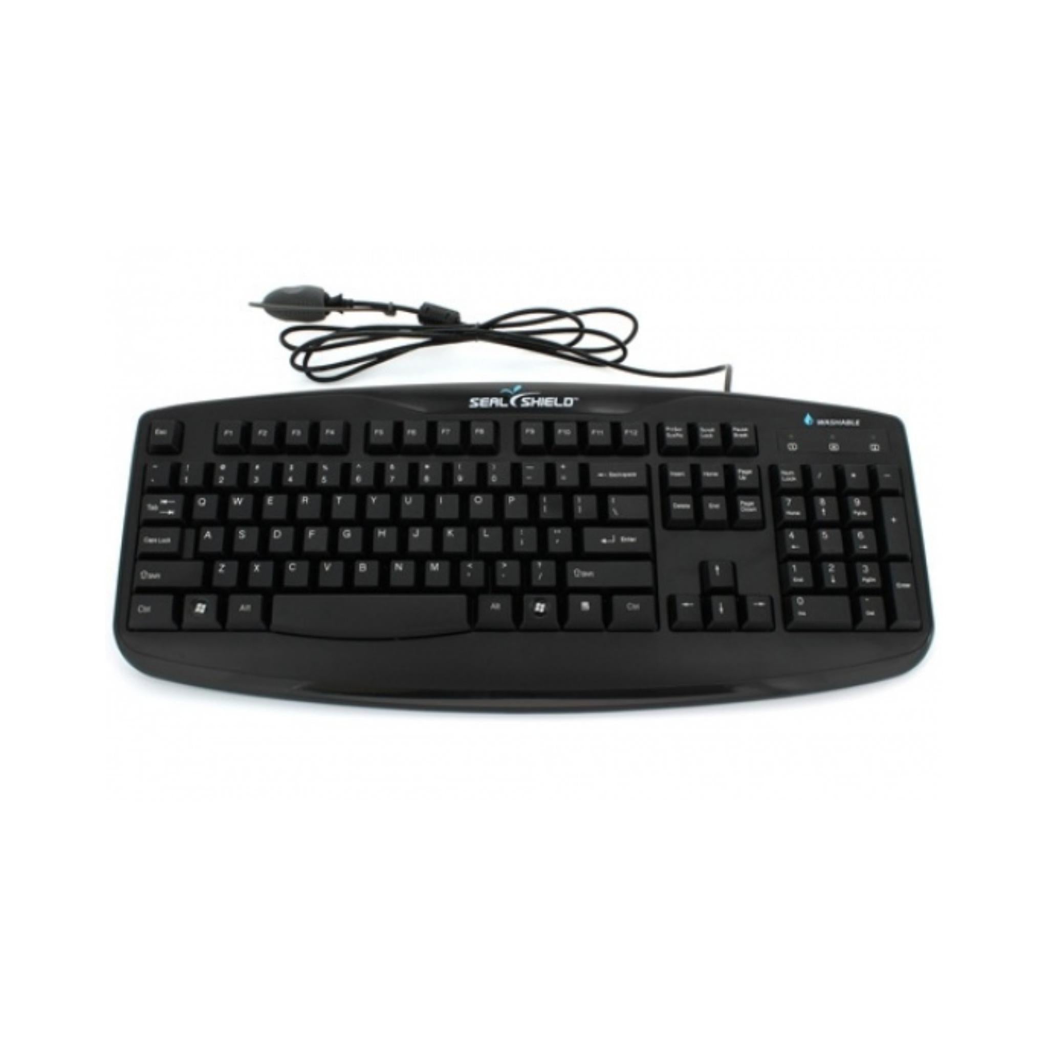 Seal Shield Silver Storm Waterproof Keyboard - Spill-Resistant & Durable for Office, Hospital, and Industrial Use