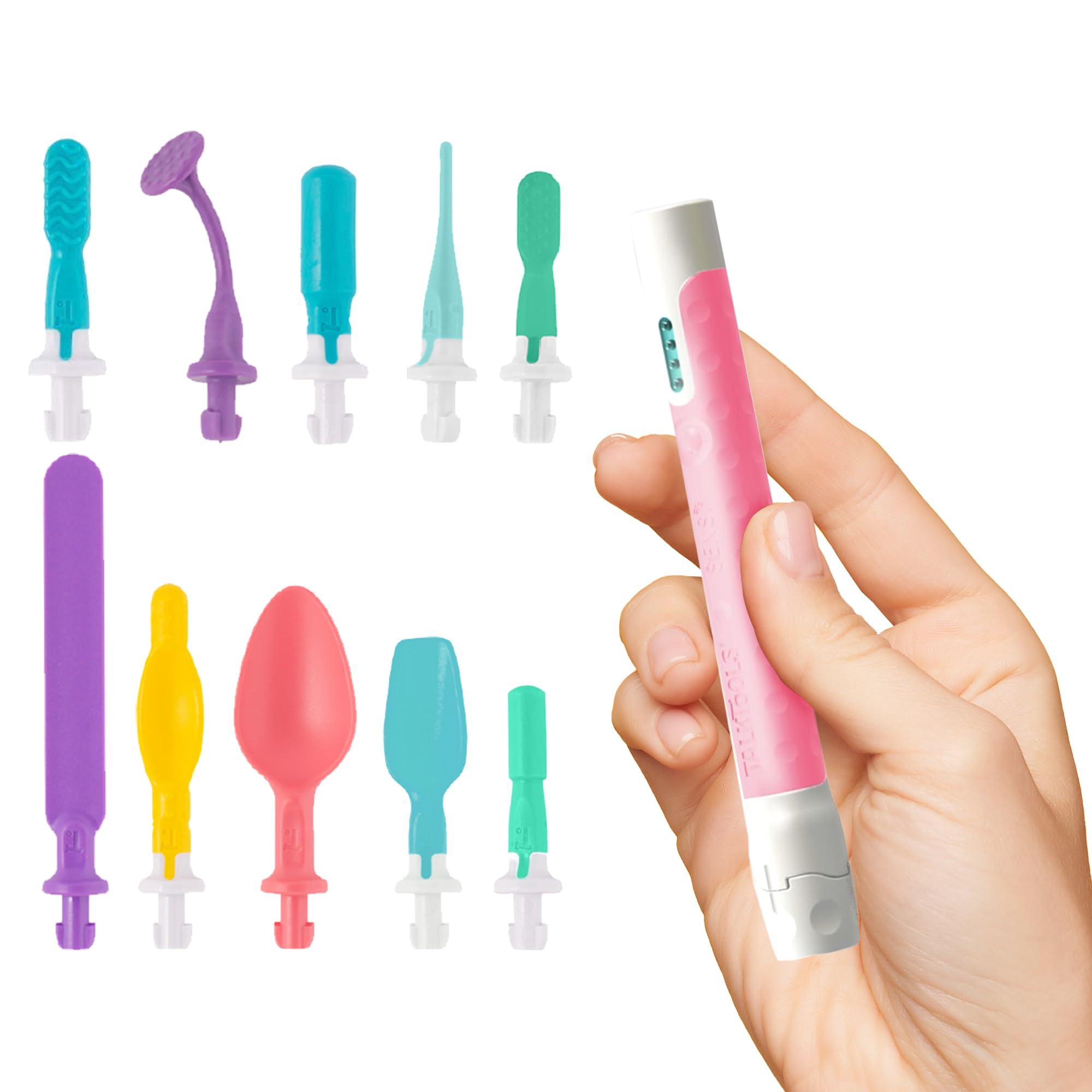 TalkTools Sensi Kit & 10 Jaw Tips - Sensory Therapy Tools for Speech and Feeding Development, Autism & ADHD Sensory Products, Speech Therapy Gifts for Kids with Special Needs (Pink) - Ideal for Home Therapy, Classroom Use, and Early Childhood Development