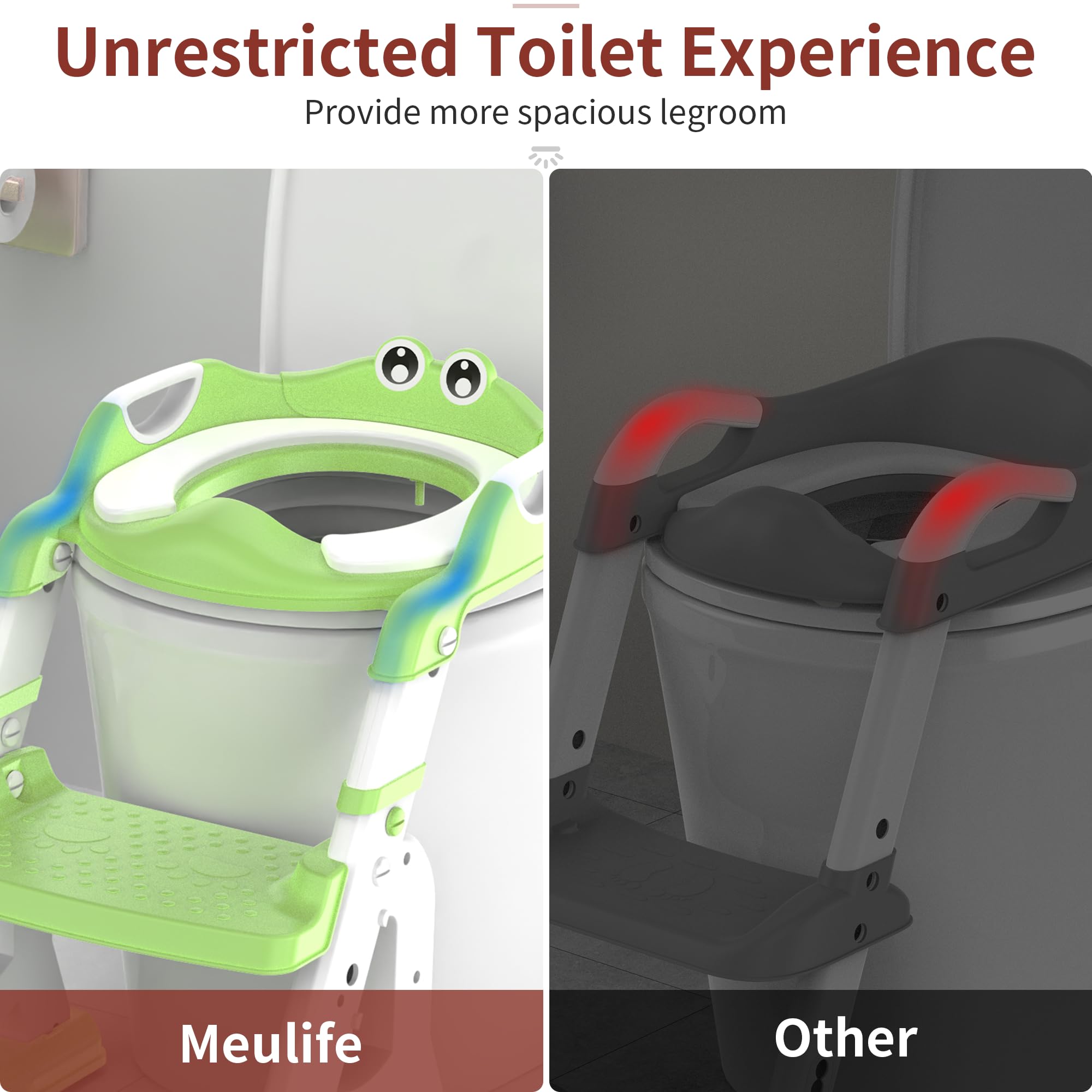 2 in 1 Toddler Potty Training Seat with Splash Guard & Anti-Slip Pad - Adjustable Toilet Trainer for Boys & Girls + Step Stool (Green) - Perfect for Bathroom Safety & Early Childhood Potty Training