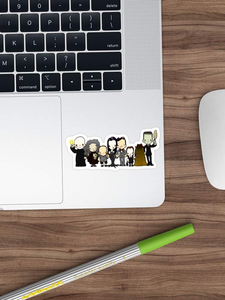 3 PCs Addams Family Stickers - Creepy & Kooky Vinyl Decals for Laptop, Phone, Car, Guitar, Fridge | Funny Waterproof Stickers for Halloween Decor, School Supplies & Gift Ideas