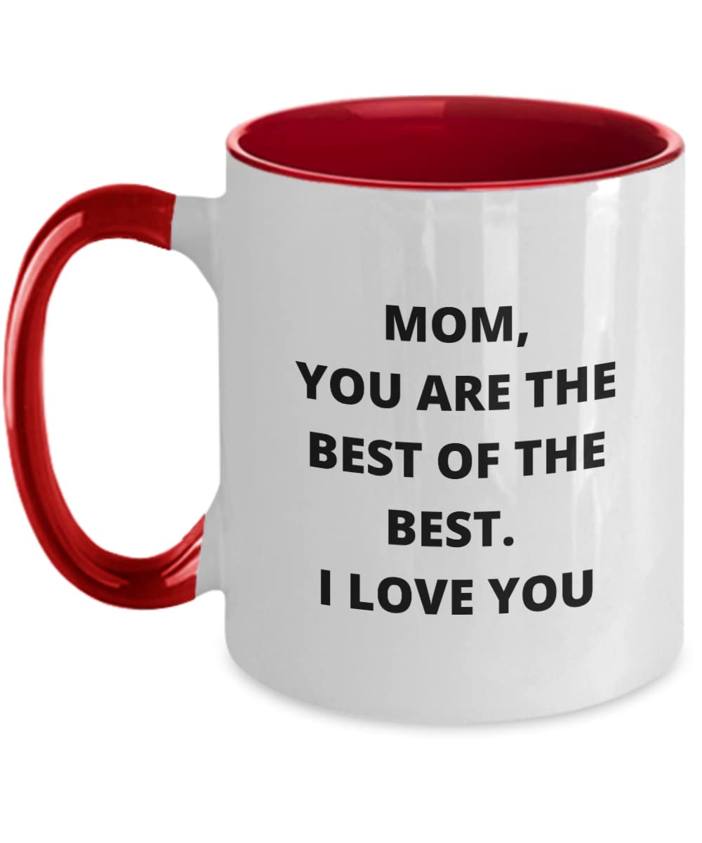 Best Mom Coffee Mug with Cute Saying - Heartwarming Gift from Son/Daughter - Insulated Ceramic Cup in Two Colors - Perfect for Mother's Day, Birthday & Daily Coffee Moments