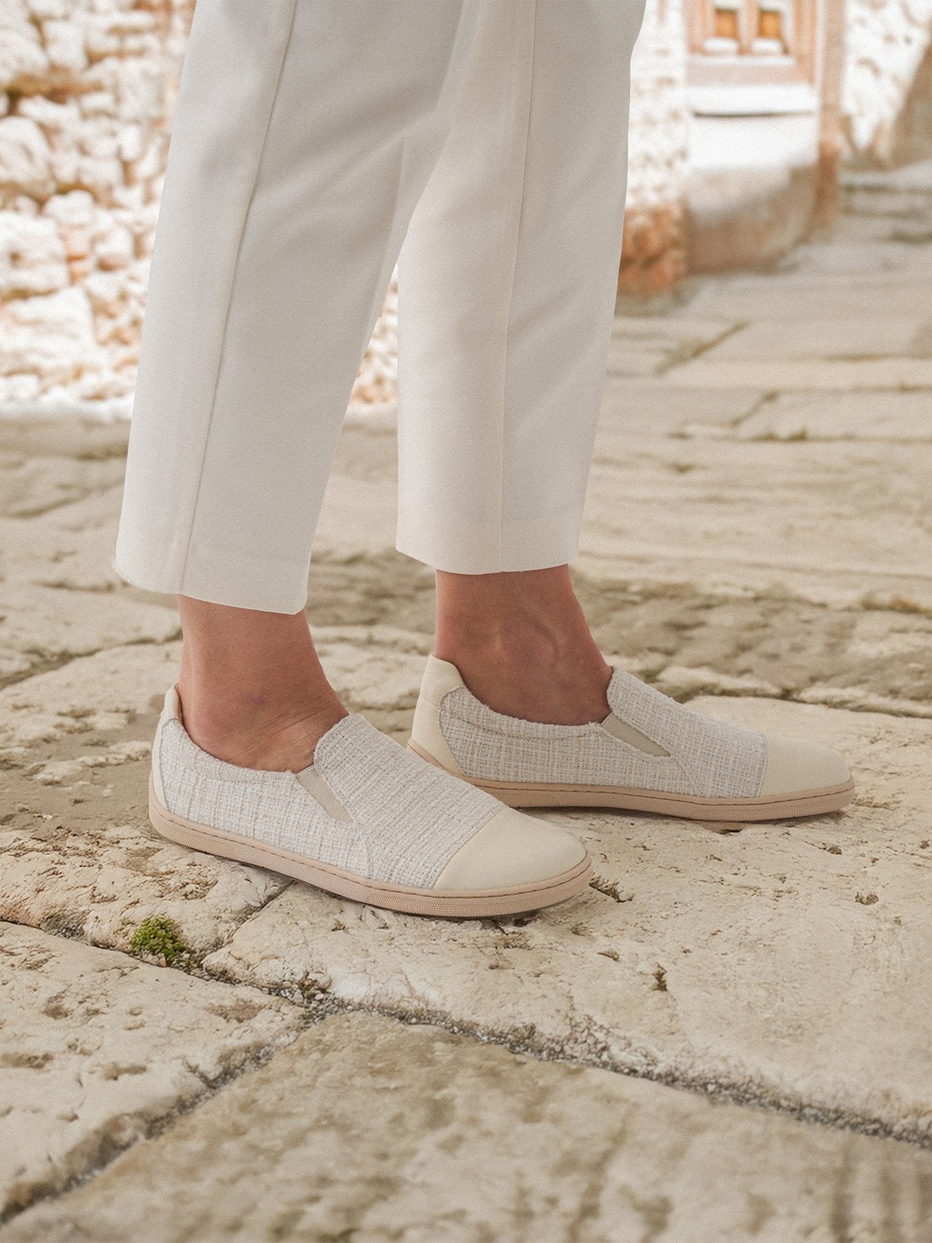 Barefoot Slip-On Shoes for Women - Be Lenka Breeze Ivory | Minimalist Comfort for Walking, Running & Travel | Eco-Friendly & Lightweight
