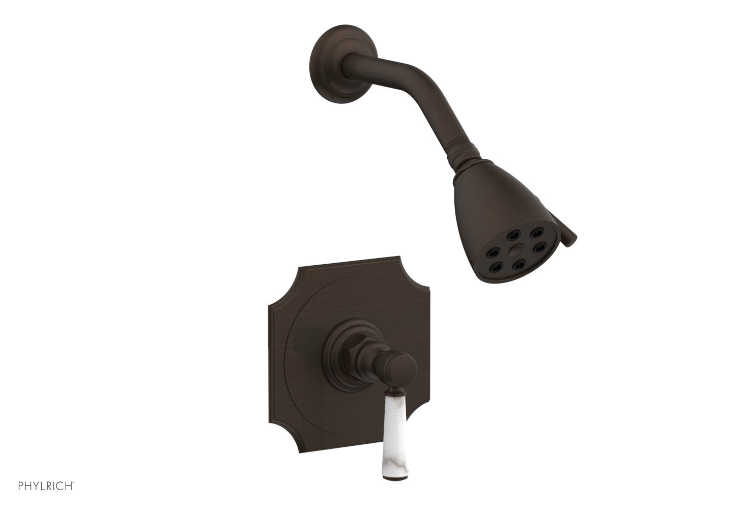 HENRI Pressure Balance Shower Set with White Marble Handle - Model 16123 | Modern Bathroom Fixture for Spa-Like Shower Experience