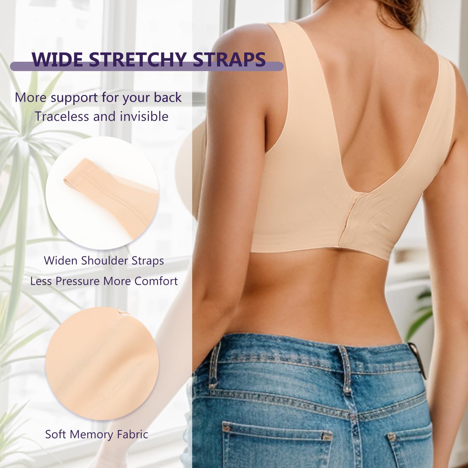 Wireless Seamless Full Coverage No Show Bra for Women - Comfortable Padded Underwire-Free Bras in Regular & Plus Size | Perfect for Everyday Wear, Workouts & Layering