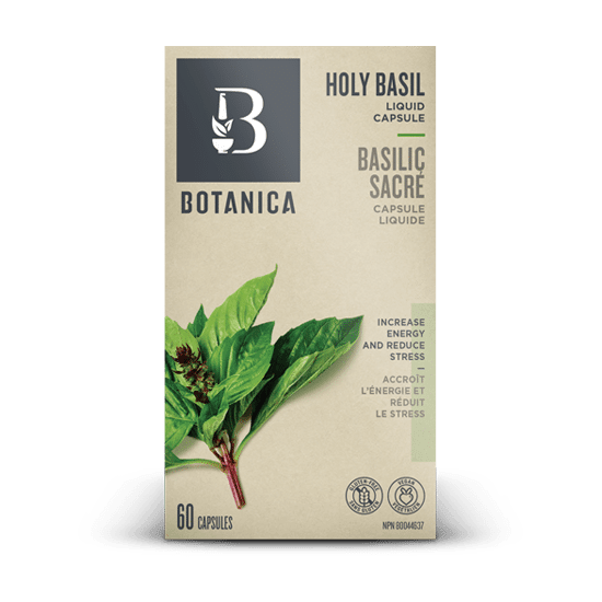 Botanica Holy Basil 60 Liquid Capsules - Organic Stress Relief & Immune Support Supplement for Daily Wellness & Relaxation