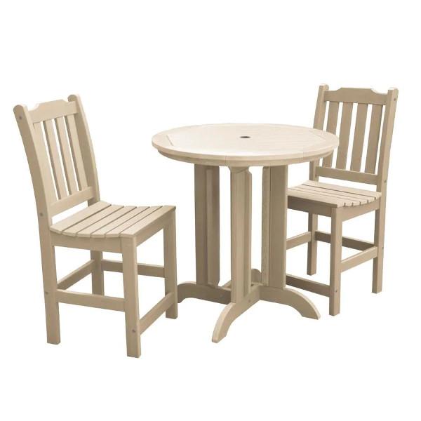 Lehigh 3-Piece Round Counter Height Outdoor Patio Dining Set with Weather-Resistant Chairs - Perfect for Backyard, Garden, and Poolside Entertaining
