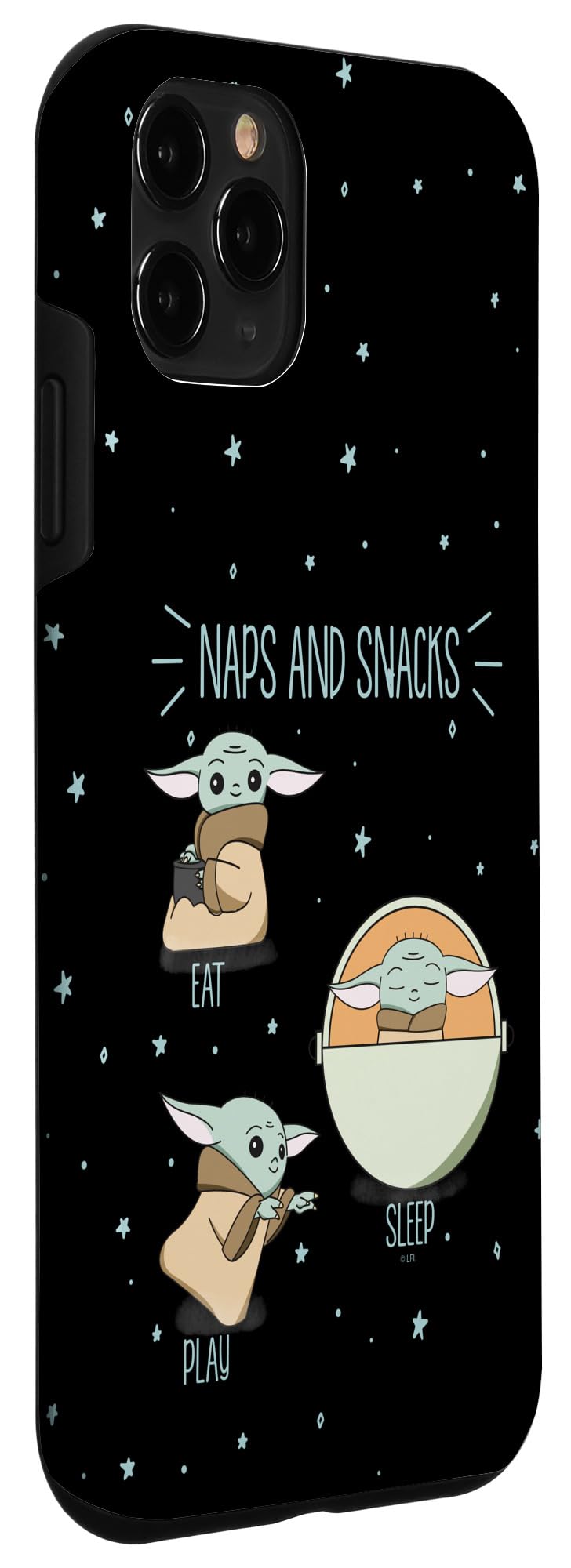 Star Wars The Mandalorian The Child iPhone 11 Pro Case - Cute Baby Yoda Snack & Nap Design - Perfect for Disney Fans, Gift Giving & Everyday Protection