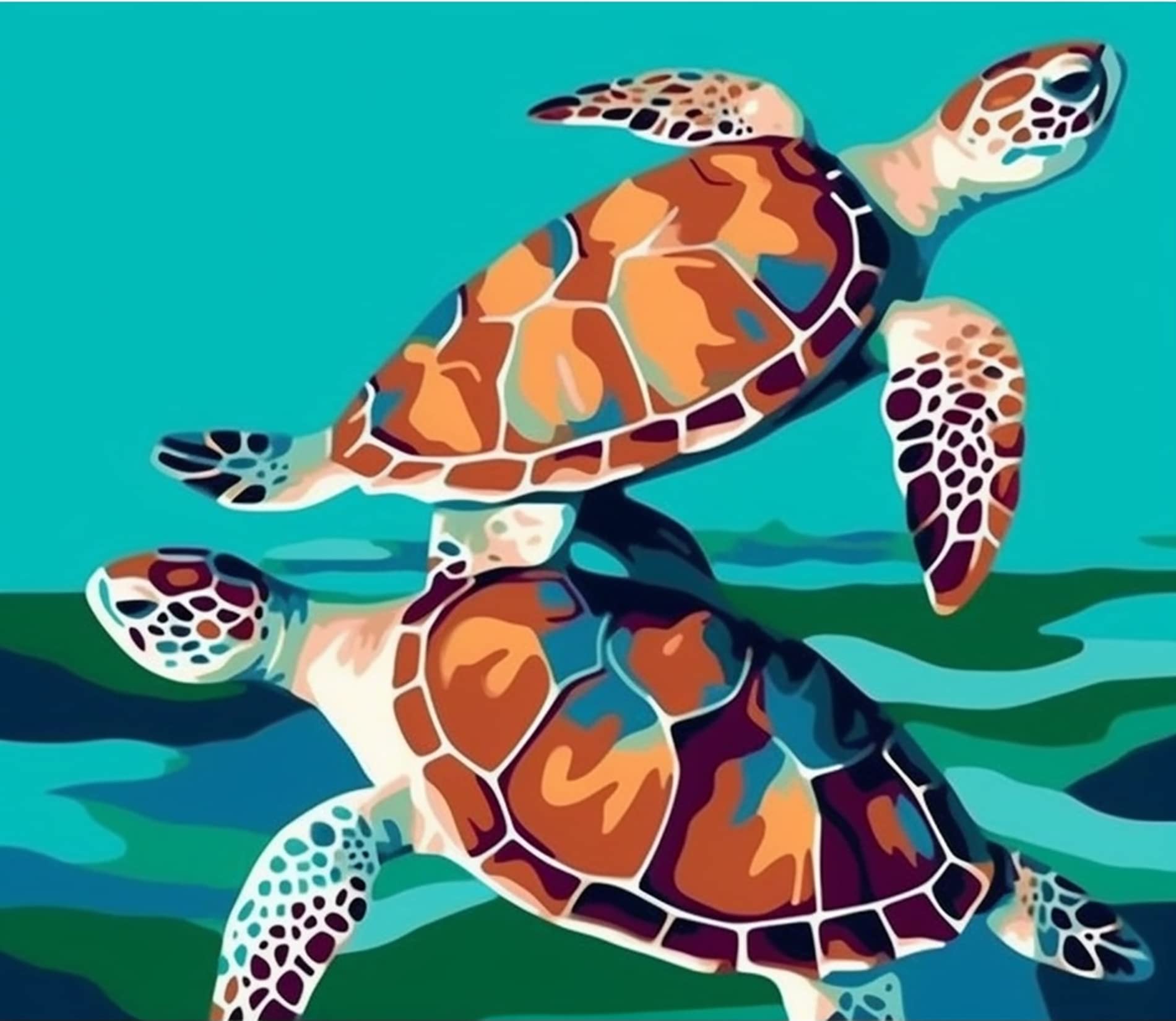 5D Diamond Painting Kit for Adults - Turtle Animal Full Drill Round Rhinestone Art, DIY Oil Painting by Numbers Craft (12x16 Inch) - Perfect for Home Wall Decor, Relaxation & Unique Gift Ideas