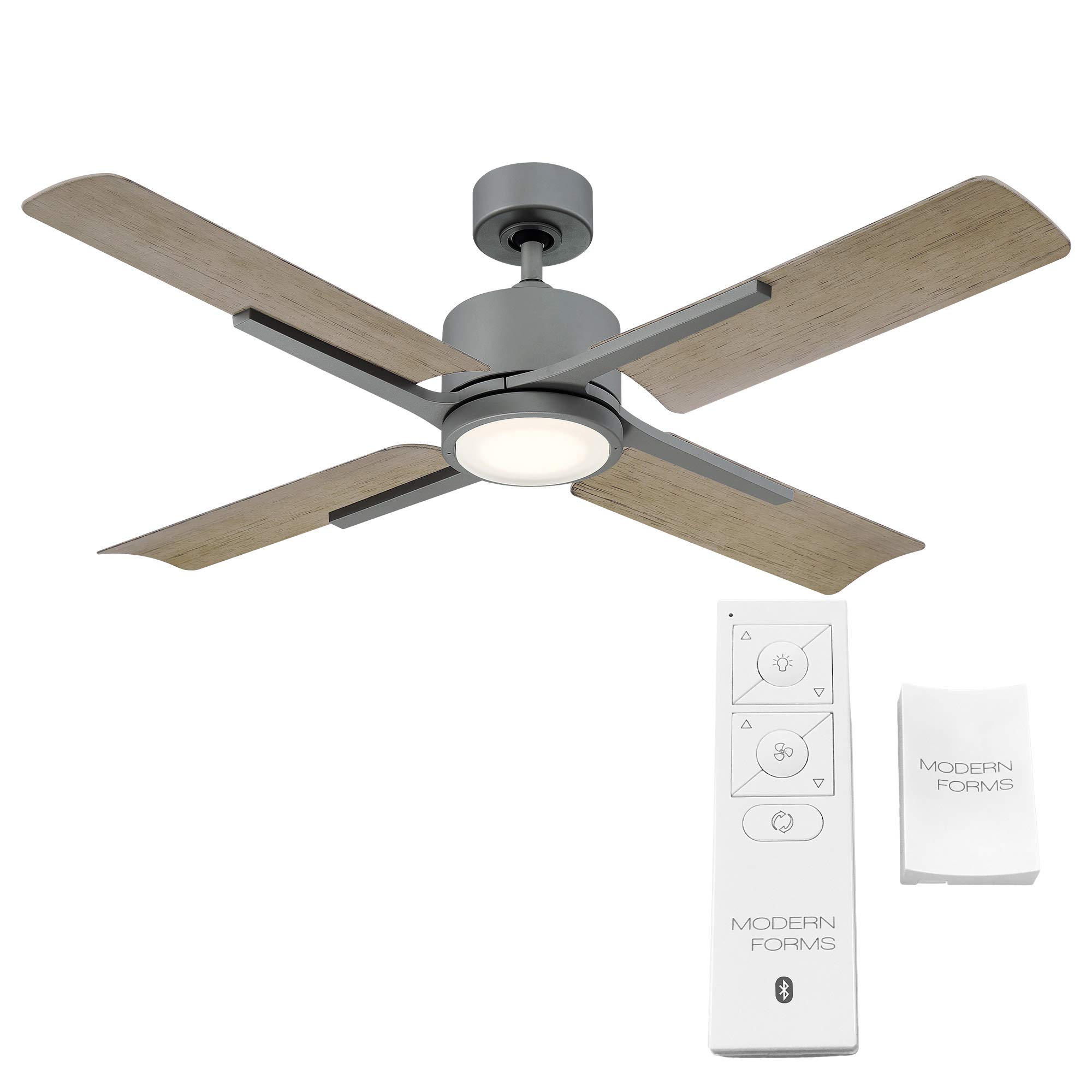 Cervantes Smart 56in 4-Blade Ceiling Fan with 3500K LED Light Kit & Remote Control - Graphite Weathered Gray - Works with Alexa, Google Assistant, Samsung Things, iOS & Android App - Perfect for Living Rooms, Bedrooms, and Outdoor Spaces
