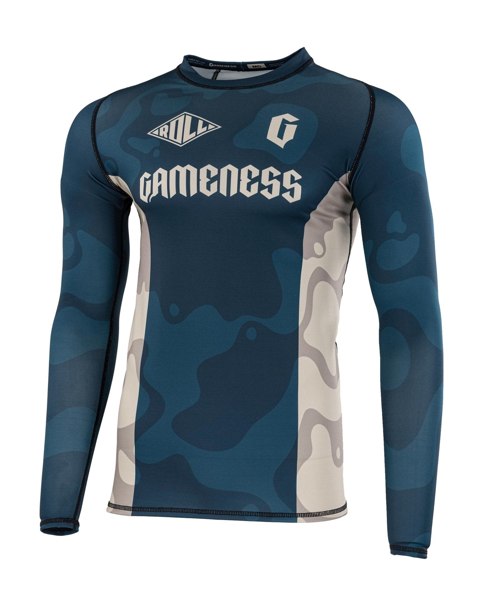 Gameness Men's Long Sleeve Rash Guard - UPF 50+ Sun Protection for BJJ, MMA & Water Sports - Perfect for Training, Surfing & Beach Activities